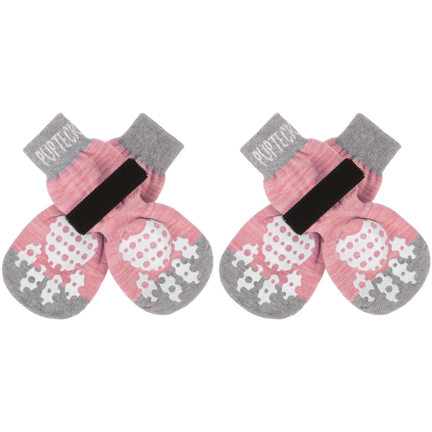 Pupteck Anti-Slip Dog Socks With Double Sides Grips For Small Medium Large Dogs Hardwood Floors Prevents Licking  Dog Shoes For Hot Pavement Traction Control Paw Protector For Senior Dogs  Pink S
