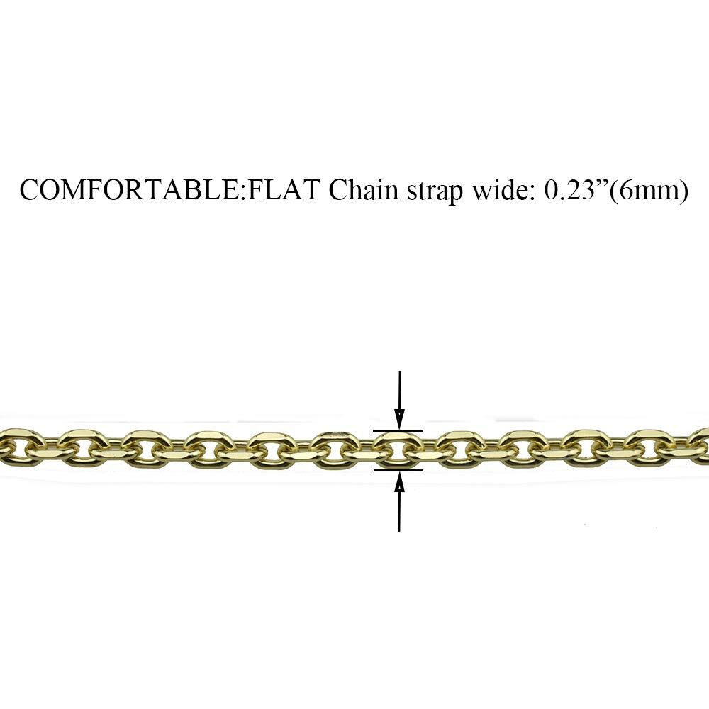 Hahiyo Mini Pochette Purse Chain Strap Thin Wide 6Mm For Lv Length 47.2 Inches Thick 2Mm Shiny Light Gold For Shoulder Cross Body Sling Handbag Wallet Clutch Comfortable Flat Metal Strap 1 Pack