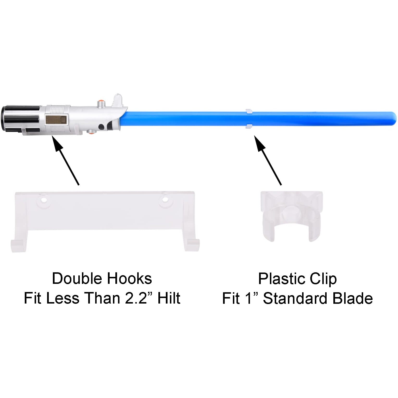 Lekusha Horizontal Lightsaber Wall Mount Holder Light Saber Display Rack Hook Stand  Compatible For Any Lightsaber  Clear Pack Of 4