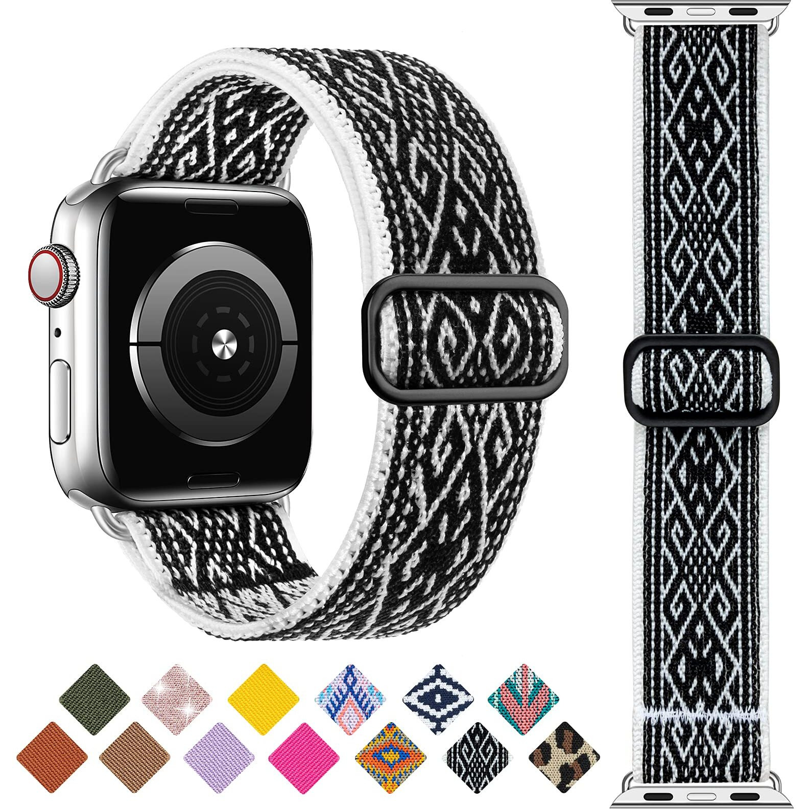 Greatfine Stretchy Solo Loop Strap Compatible With Apple Watch Band 38Mm 40Mm 44Mm 41Mm 42Mm 45Mm  Elastic Nylon Band Adjustable Buckle Women Men Sport Strap For Iwatch Series 8 7 6 5 4 3 2 1 Se