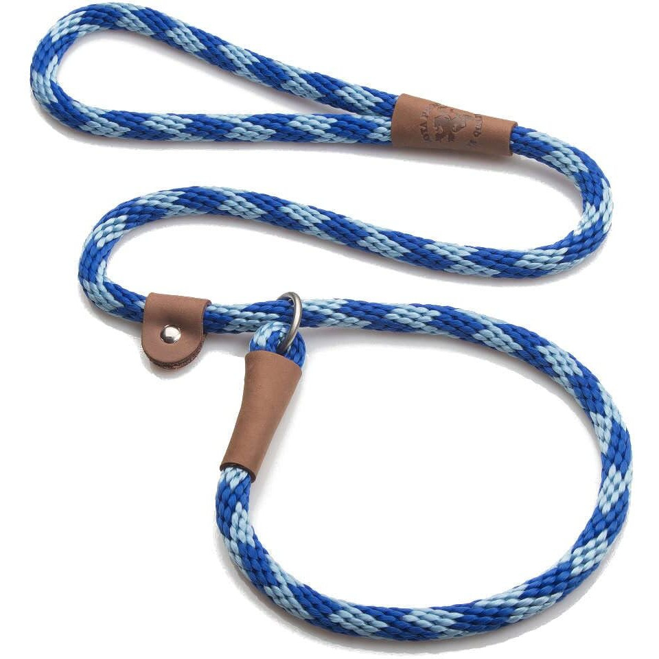 Mendota Pet Slip Leash - Dog Lead And Collar Combo - Made In The Usa - Sapphire  1/2 In X 4 Ft - For Large Breeds