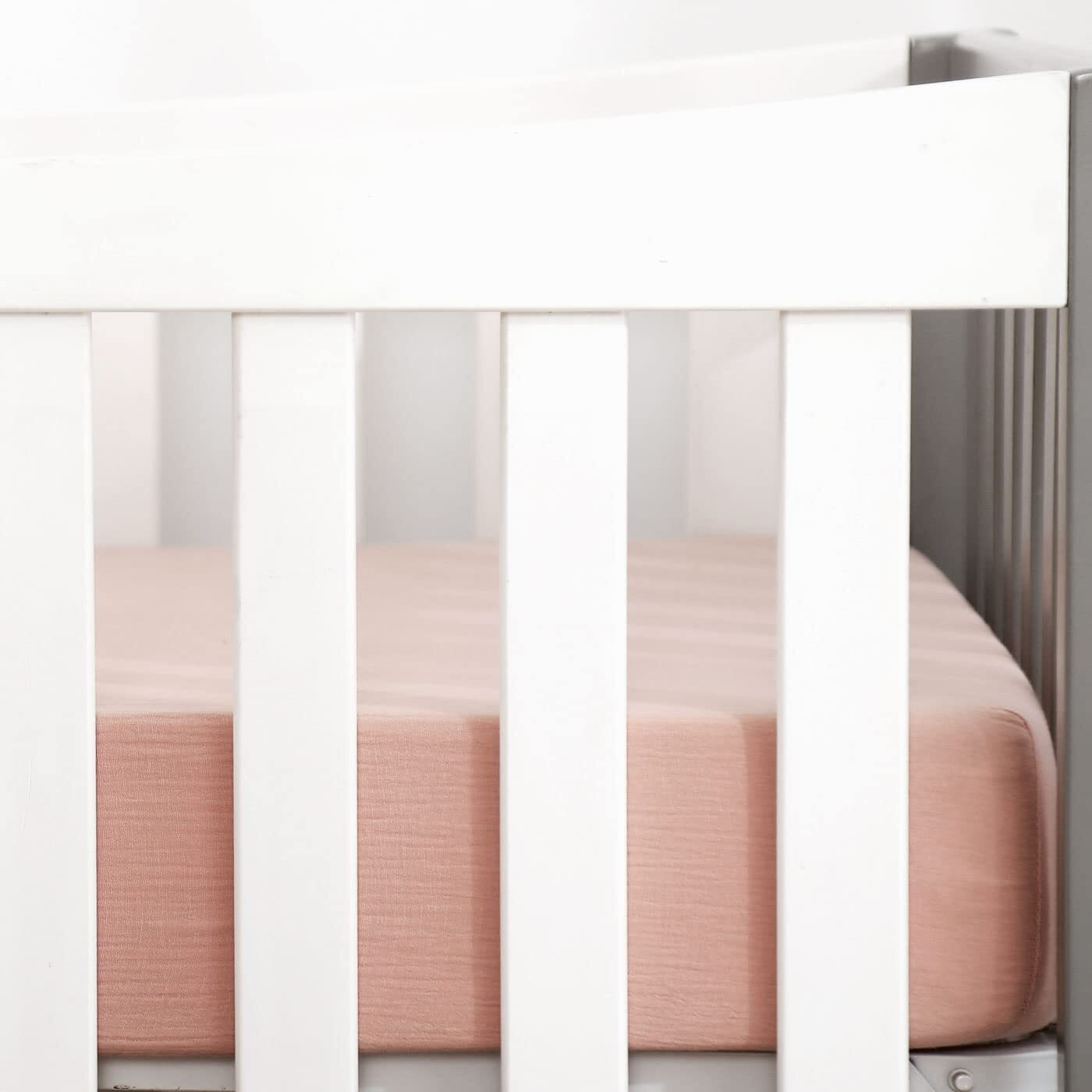 Grssder Soft Muslin Crib Sheet 2 Pack  100% Cotton Crib Sheets For Boys And Girls  Fit Standard Crib Mattresses 52 "" X 28 "" Safe And Snug  Blush Pink/Beige