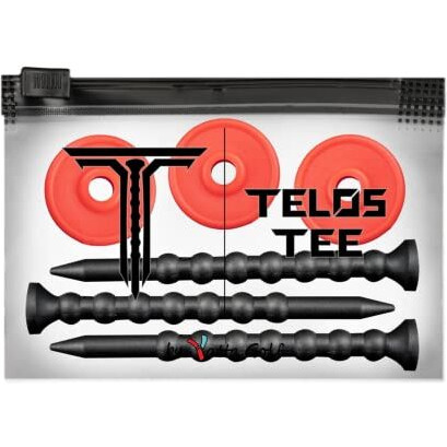 Yatta Golf Telos Premium Golf Tees - Adjustable Golf Tees - Tee Off With Greater Consistency And Shoot Better Scores - Unbreakable Golf Tees - Lasts The Average Golfer A Season (Fire Red)