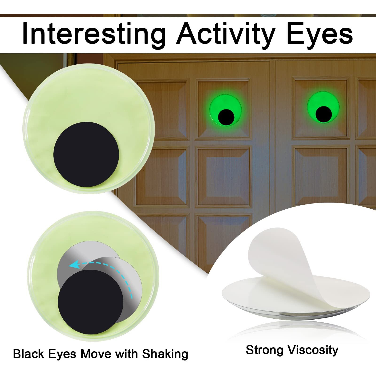 6Pcs Giant Googly Wiggle Eyes  Petknows Glow In The Dark Google Eyes Self Adhesive For Craft Sticker Large Sticky Eyes Big Sparkle Googly Eyes For Diy Decoration 2Inch 3Inch 4Inch
