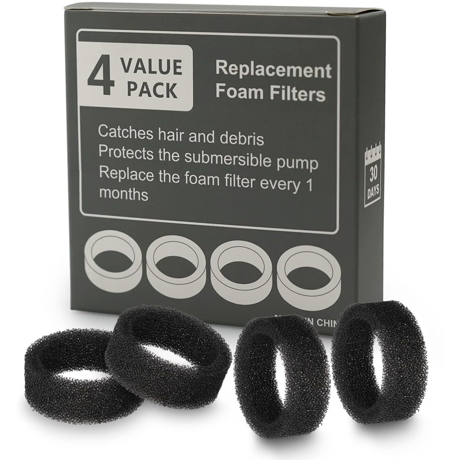 Cat Water Fountain Filter  Multiple Filtration Pet Water Fountain Replacement Filter 4 Or 8 Packs Of Cotton Activated Carbon Cat Fountain Filter(Sponge 4 Pack)
