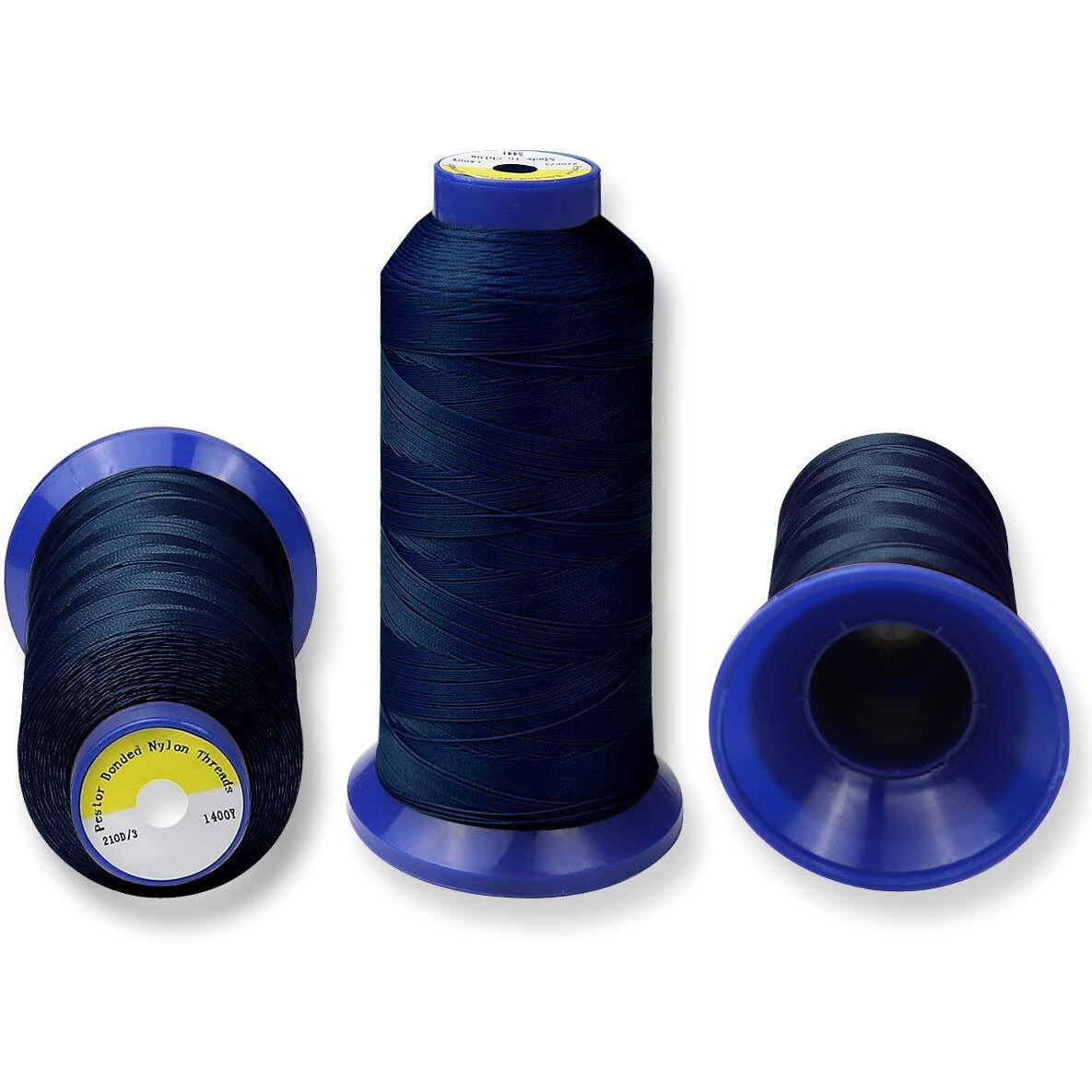 Bonded Nylon Thread For Sewing-Heavy Duty Nylon Thread For Leather  Jeans And Weaving Upholstery Thread Hair Thread Outdoor Thread 69 T70 Size 210D/3 1400 Yards(Navy Blue)