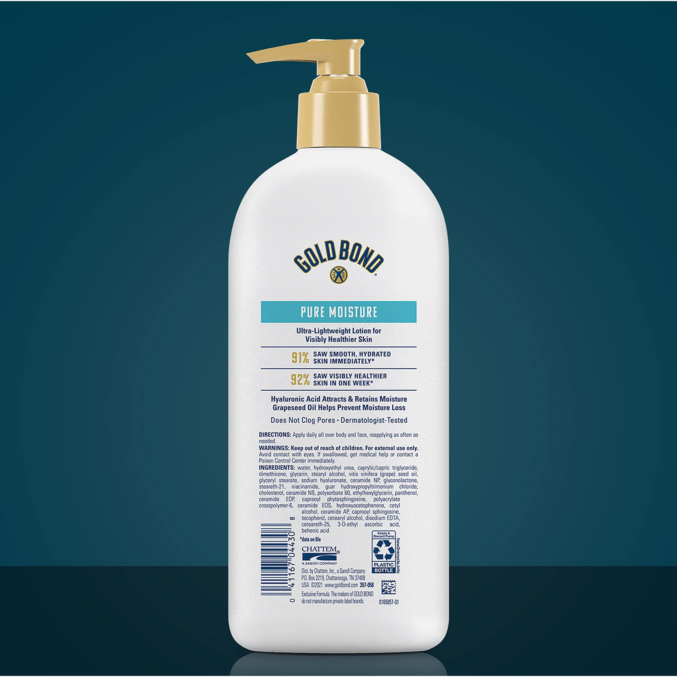 Gold Bond Pure Moisture Lotion  14 Oz.  Ultra-Lightweight Daily Body & Face Lotion For Dry Skin