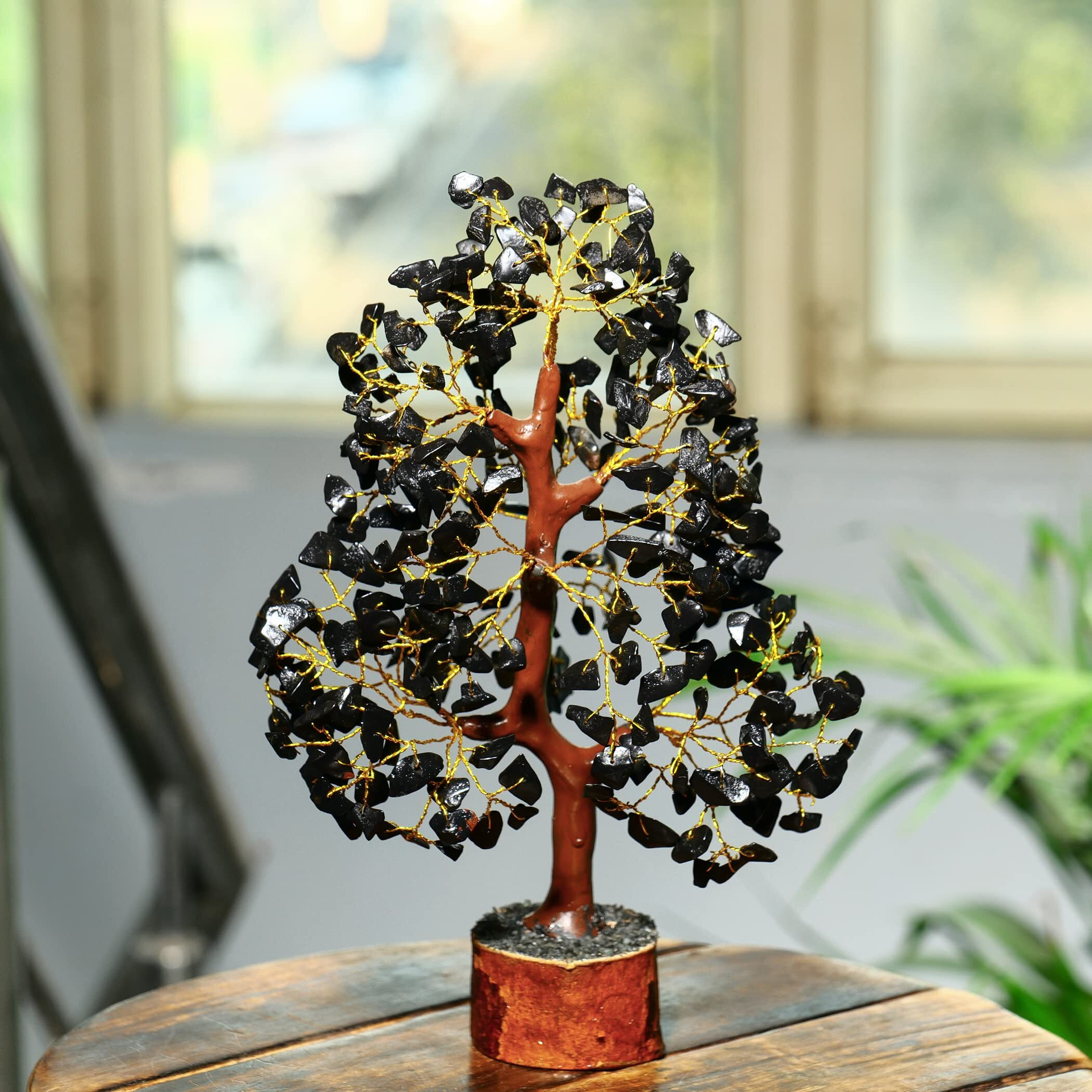 Black Tourmaline  Crystal Tree  House Warming Gifts New Home  Feng Shui  Meditation Accessories  Gemstone Tree  Crystal Bonsai Tree  Authentic Black Tourmaline  Positive Stones And Crystals Home Decor