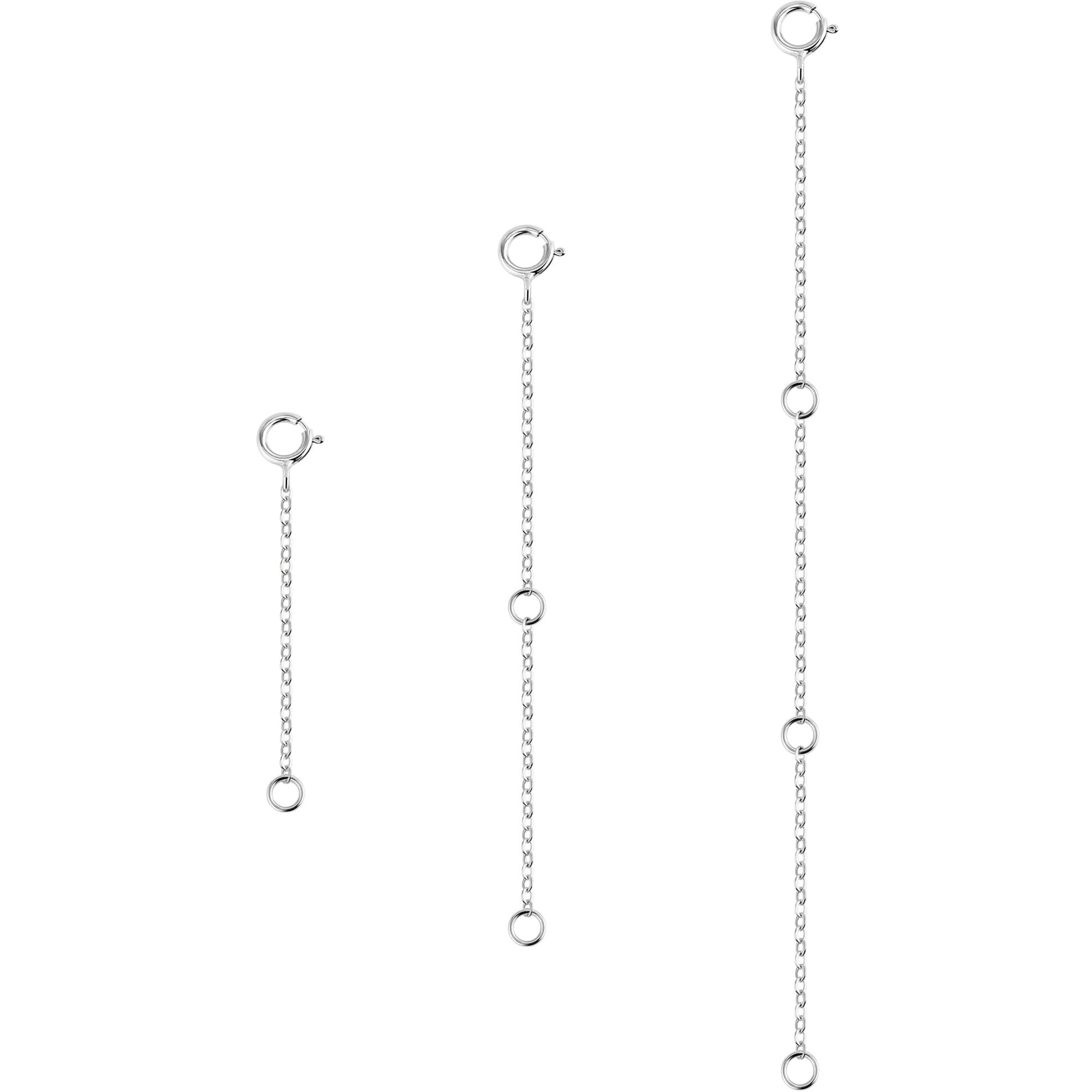 Sliver Necklace Extenders Silver Chain Extenders With Round Clasp  Durable Plated Solid Brass Necklace Bracelet Anklet Extension Chains(2 4 6 Inches  3Pcs)