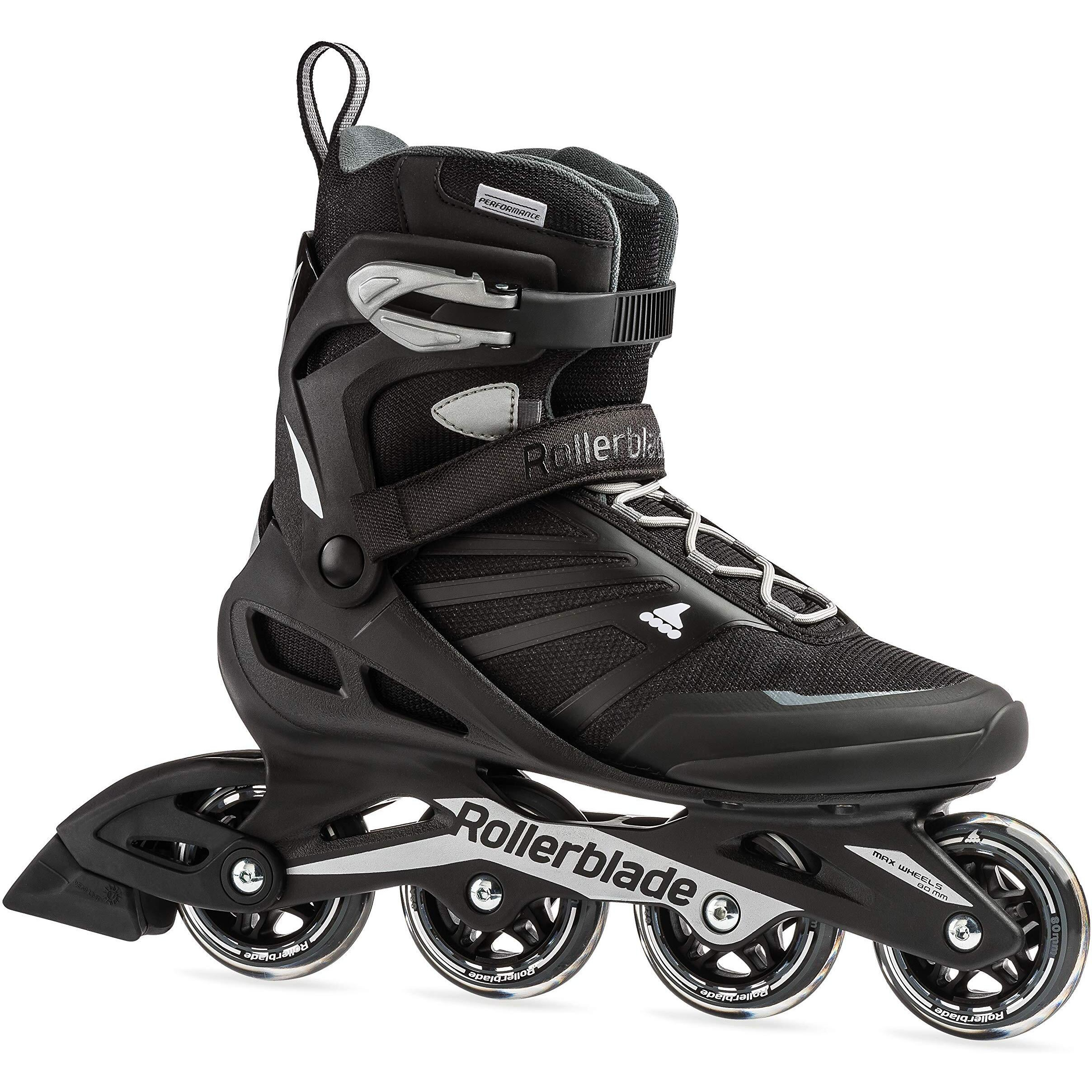 Rollerblade Zetrablade Mens Adult Fitness Inline Skate  Black And Silver  Performance Inline Skates   Us Mens 9