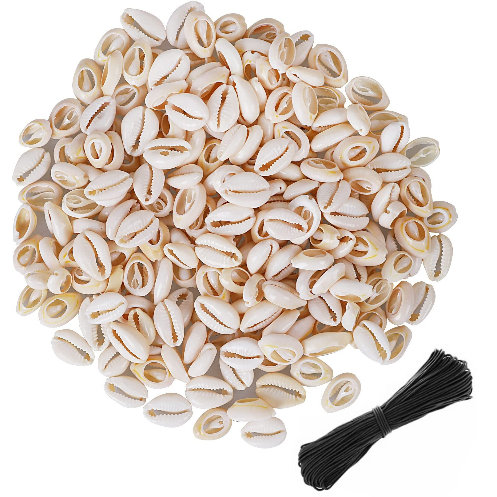 150 Pcs White 063-071 Natural Strong Cowrie Shell Beads Smooth Cut Oval Seashells  Beach Seashells With Big Hole For Diy Craft Jewelry Making  Adorning Hair Locks And Braids