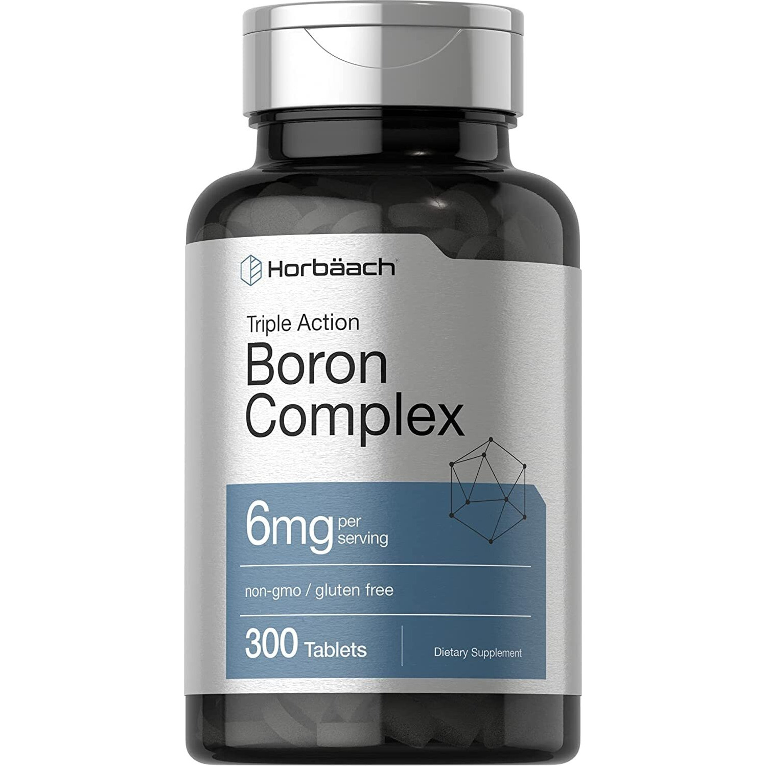 Triple Boron Complex 6 Mg Supplement  300 Tablets  Vegetarian  Non-Gmo  Gluten Free  Triple Action Boron Citrate  Boron Glycinate  Boron Asparate  By Horbaach