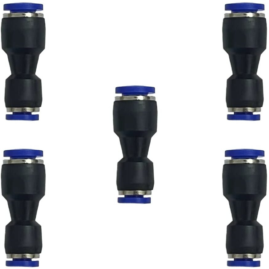 Zjxed 1/4 "" Od X 1/8 "" Od Pneumatic Quick Connector Push To Connect Fittings Straight Reducer Union/Coupler (Pack Of 5)