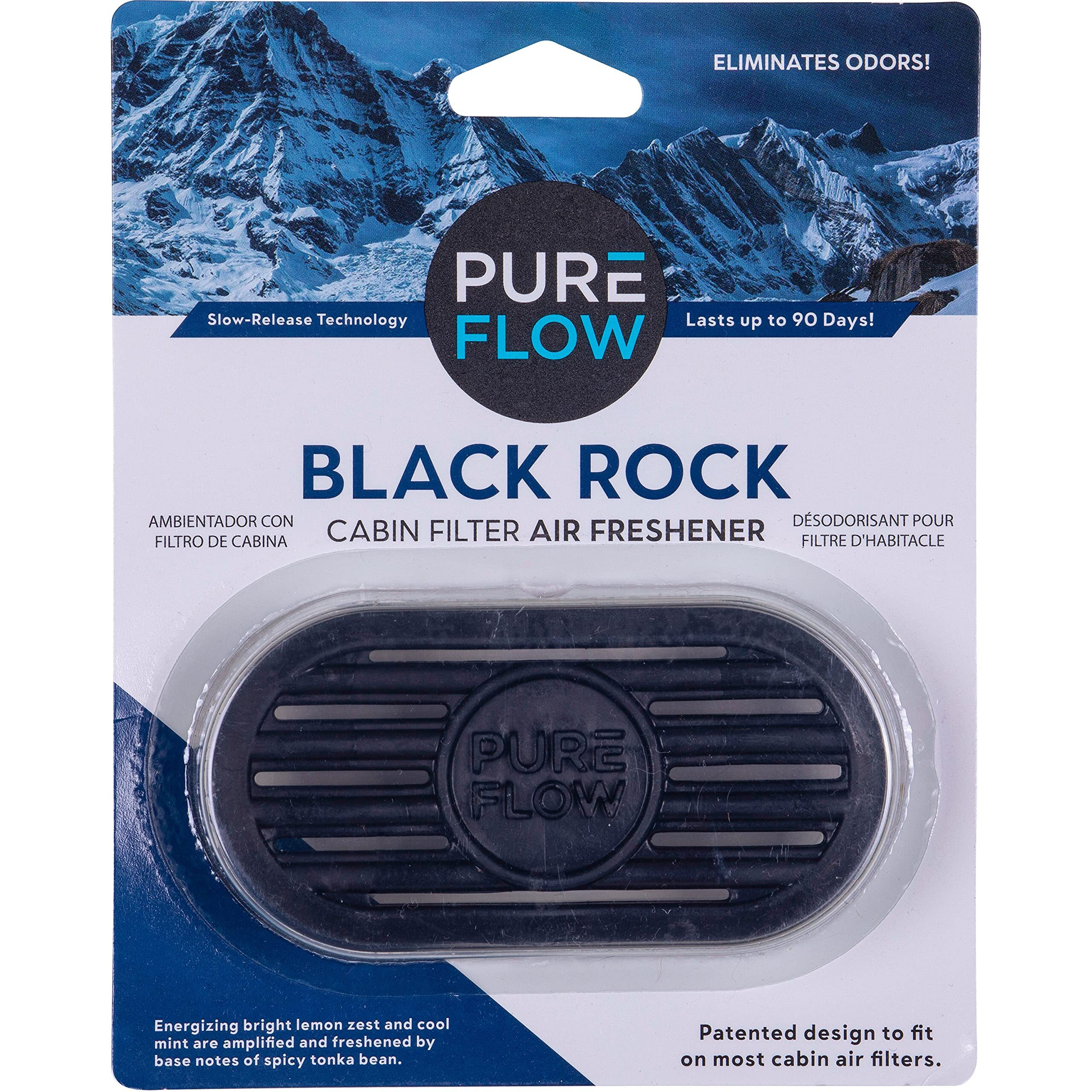 Pureflow Cabin Filter Air Freshener With Odor Eliminator - Fits On Most Car  Truck  And Suv Cabin Air Filters - Black Rock (1 Pack)