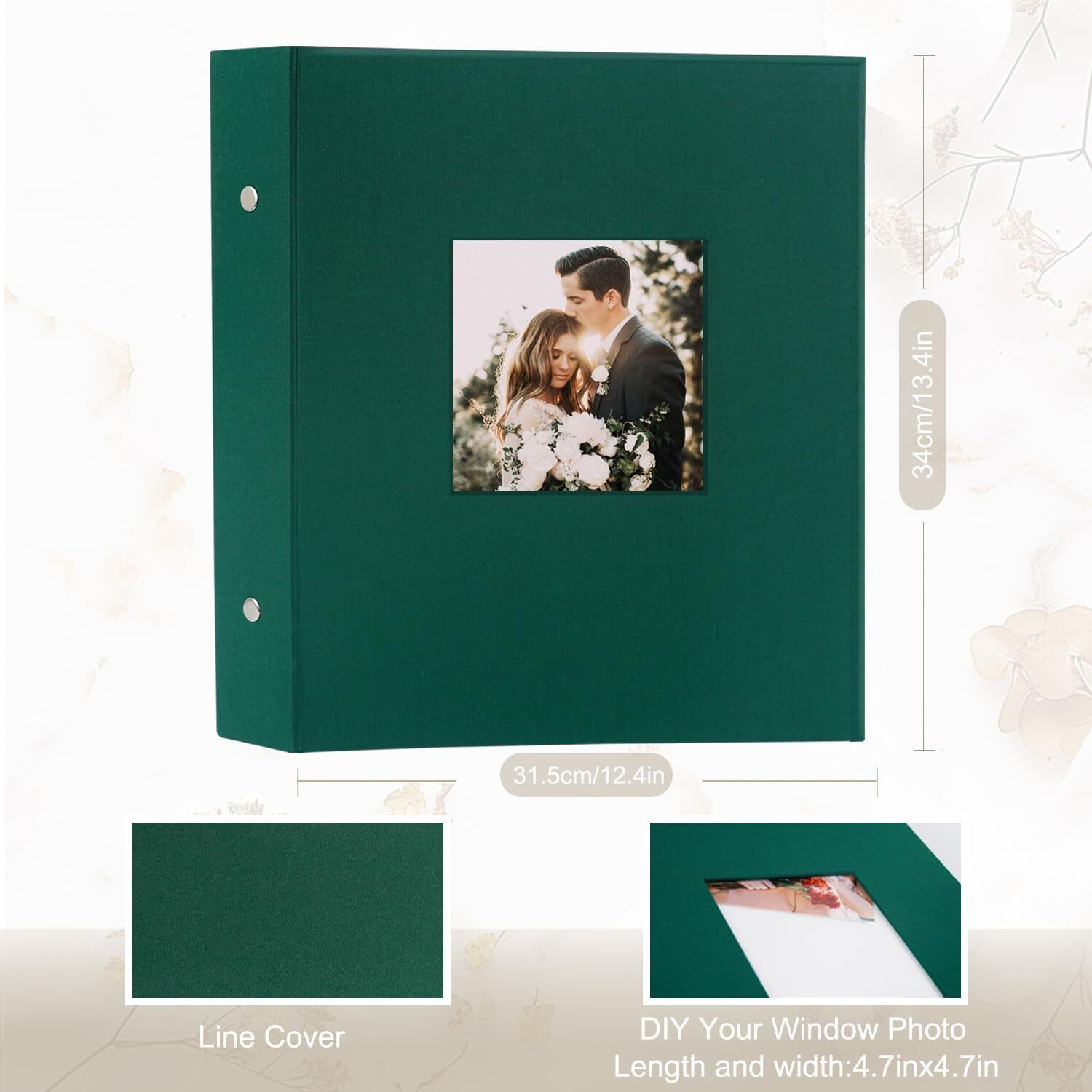 Artmag Fabric Photo Album 4X6 600 Large Capacity For Family Wedding Anniversary Linen Album Holds 600 Horizontal And Vertical Photos (600 Pockets  Dark Green)