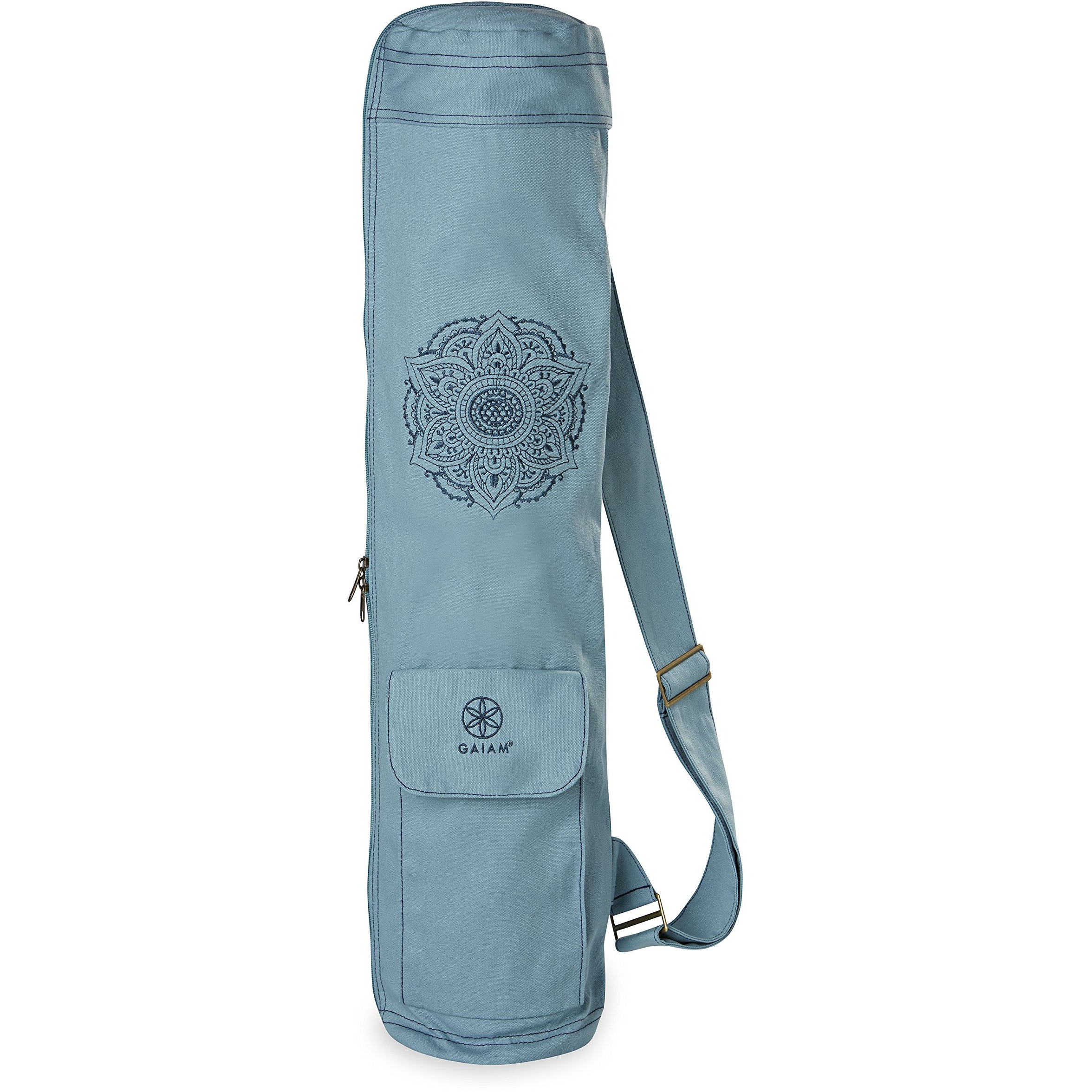 Gaiam Embroidered Cargo Yoga Mat Bag  Niagara  30 L X 6 Diameter
