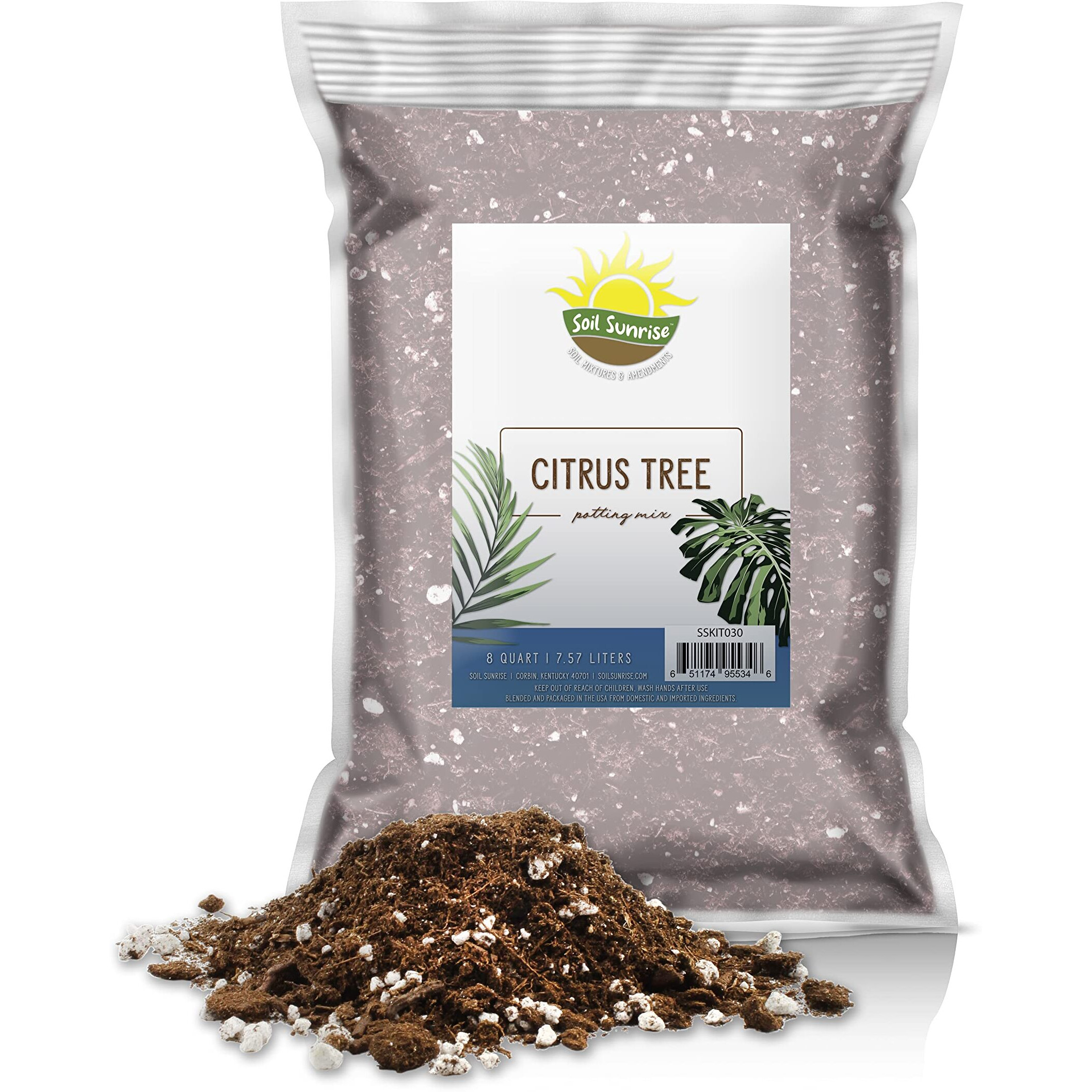 Citrus Tree Potting Soil Mix (8 Quarts)  Special Blend For Indoor Oranges  Lemons  Limes And More