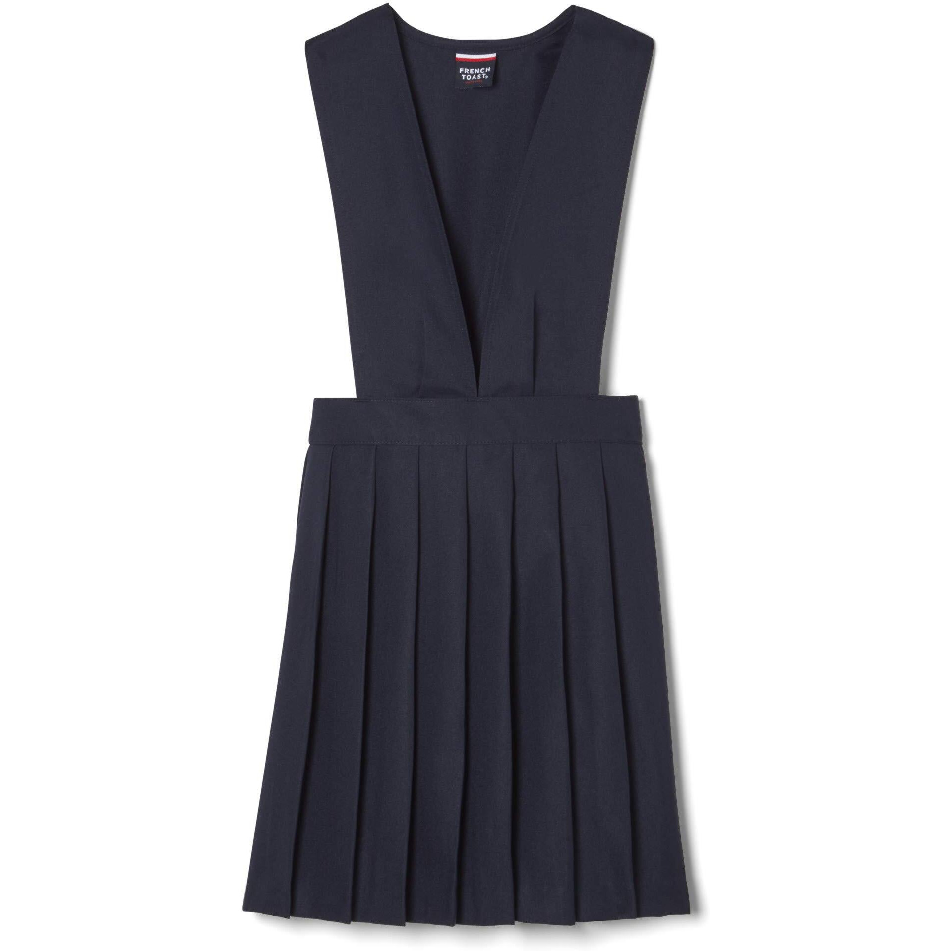 French Toast Girls V-Neck Jumper School Uniform Dress  Navy  6 Us