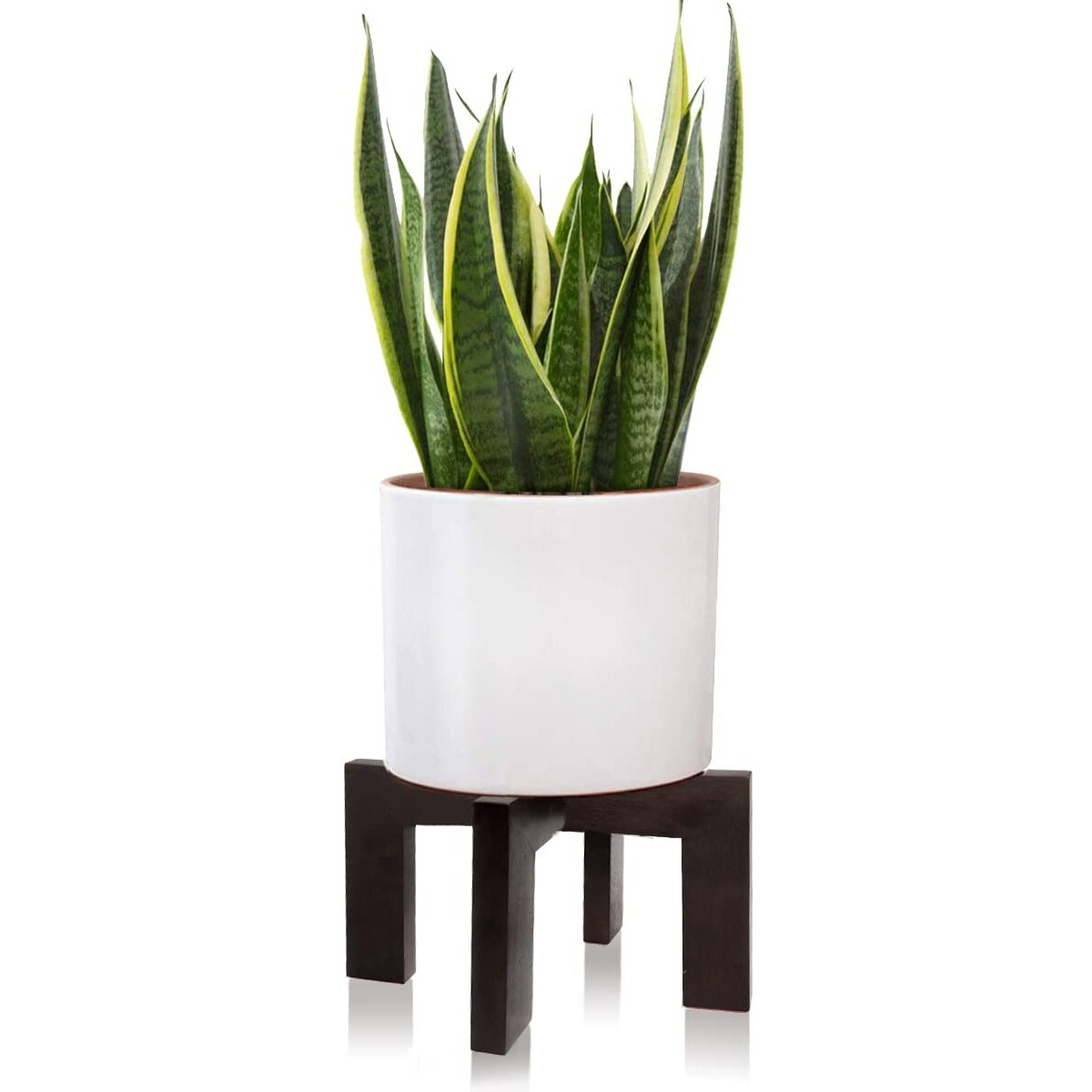 2 Pack Plant Stand Indoor Outdoor  Mid Century Plant Stand For Indoor Plants  Wood Modern Plant Holder Rattan Flower Plant Stool  Low Short Boho Rustic Planter Stand  Fit 5-15 Inch Pot