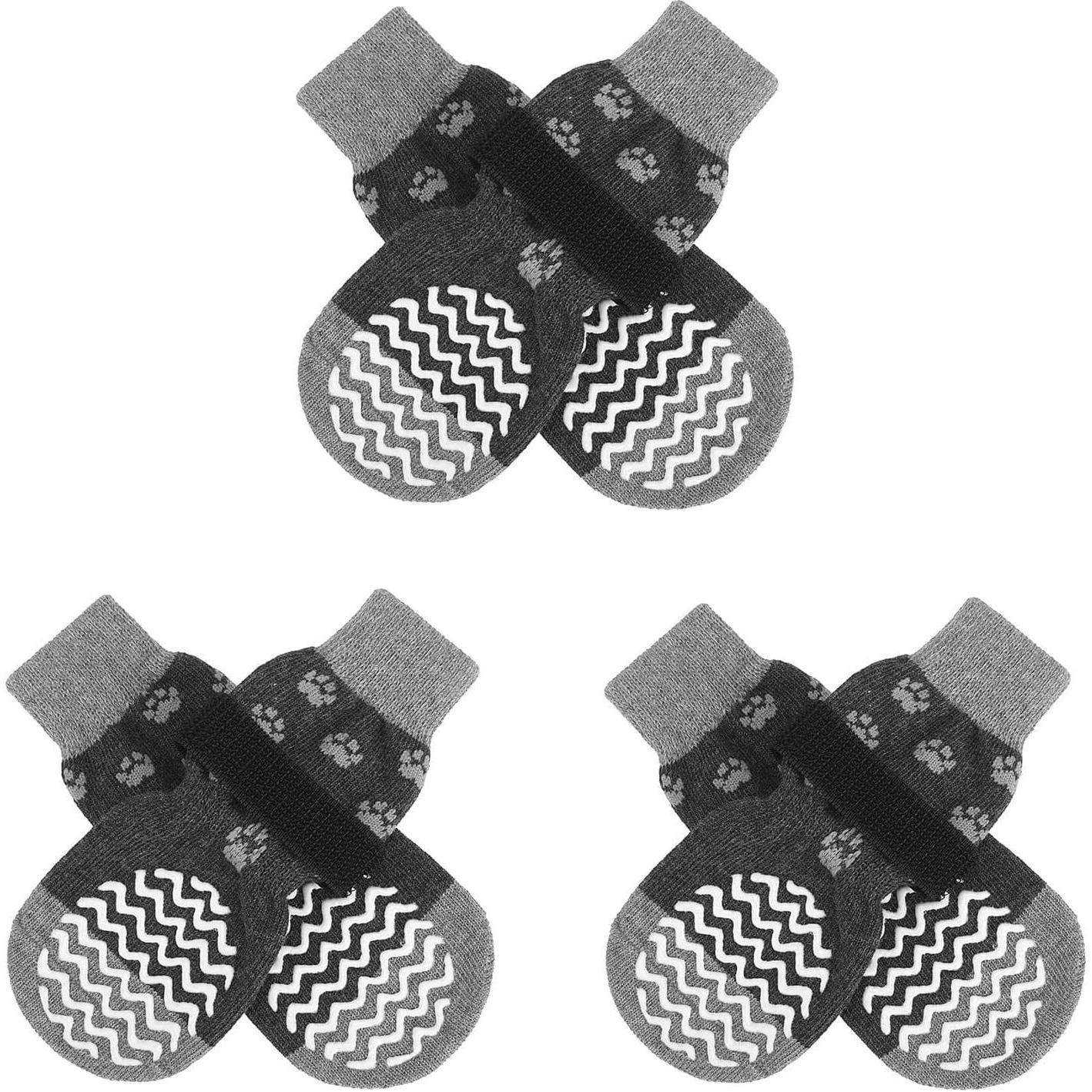 Expawlorer 6Pcs Anti Slip Dog Socks To Prevent Licking Paws  Dog Shoes For Hot Pavement  Double Sides Dog Boots & Paw Protectors Booties For Hardwood Floors With Grippers Small Medium Large Senior Dog