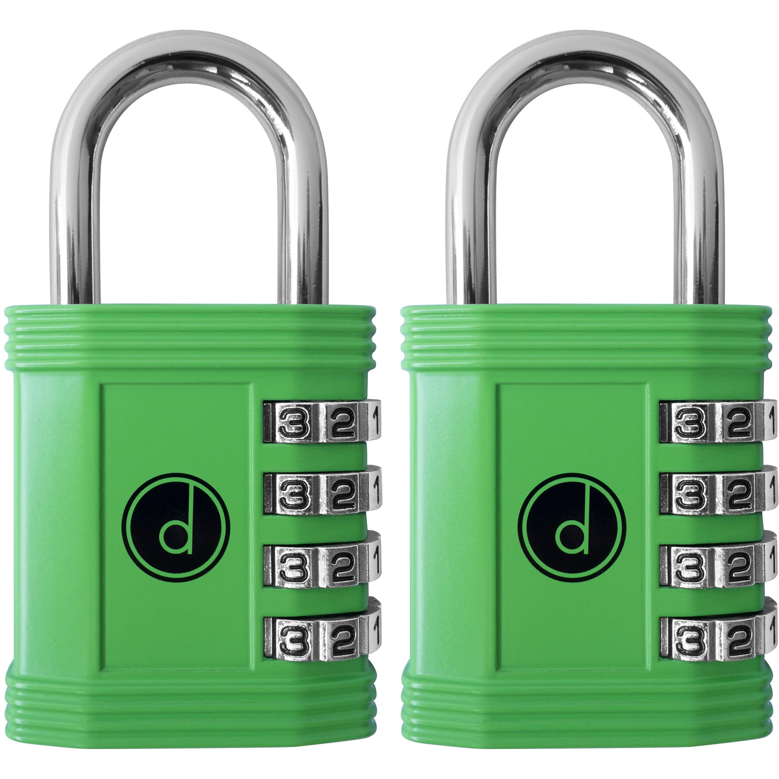 Padlock (2 Pack) 4 Digit Combination Lock - For Gym School Locker  Outdoor Gate  Shed  Fence  And Storage - Weatherproof Metal - Keyless  Easy To Set  Resettable - Green