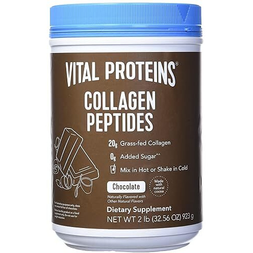 Vital Protein Collagen Peptides  Pasture Raised  Grass Fed  Paleo Friendly  Gluten / Zero Sugar Dairy Free  Chocolate  32.56 Oz