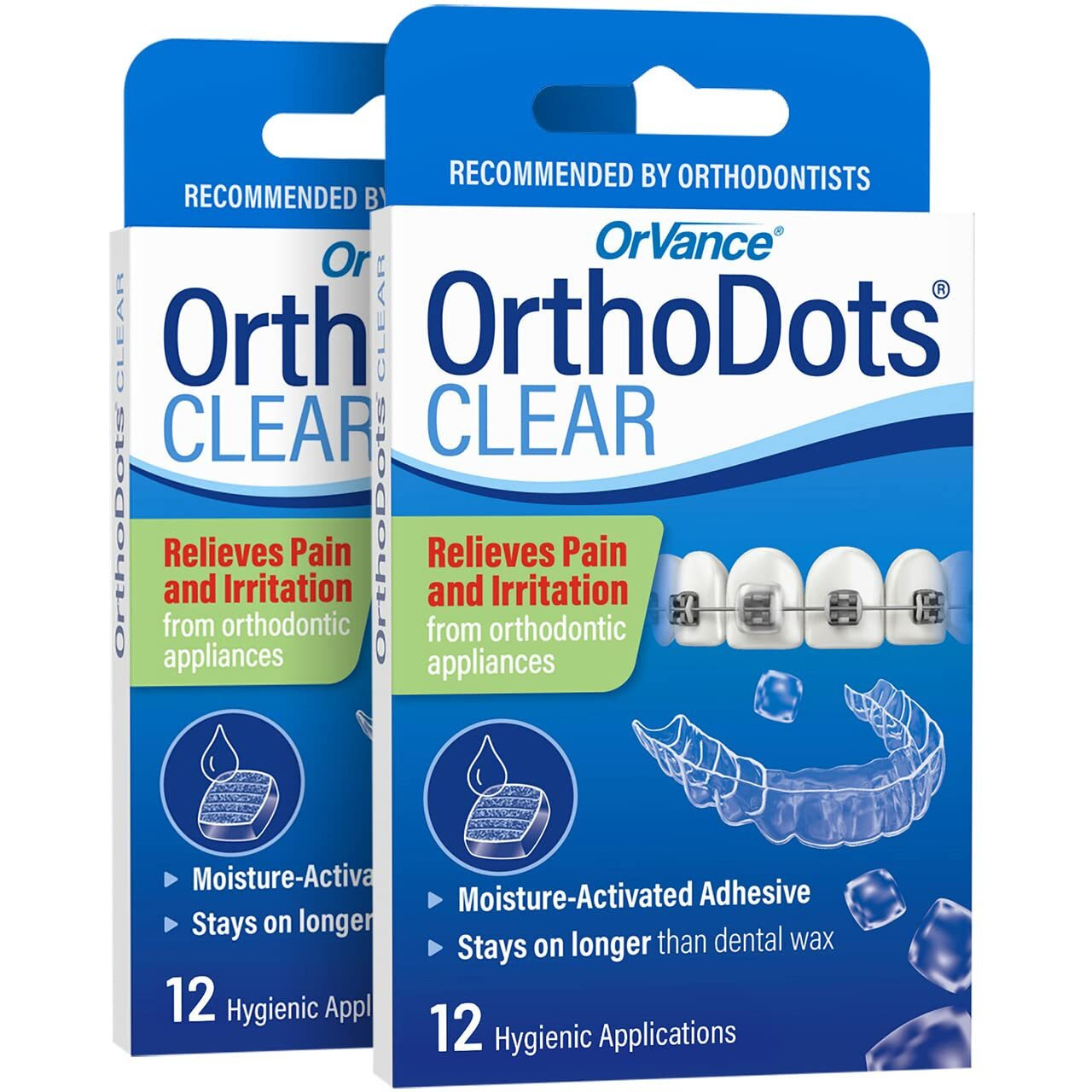 Orthodots Clear (24 Count) - Moisture Activated  Silicone Dental Wax Alternative For Pain Caused By Braces Orthodots Stick Better  Stay On Longer Than Orthodontic Wax (24 Count Clear)