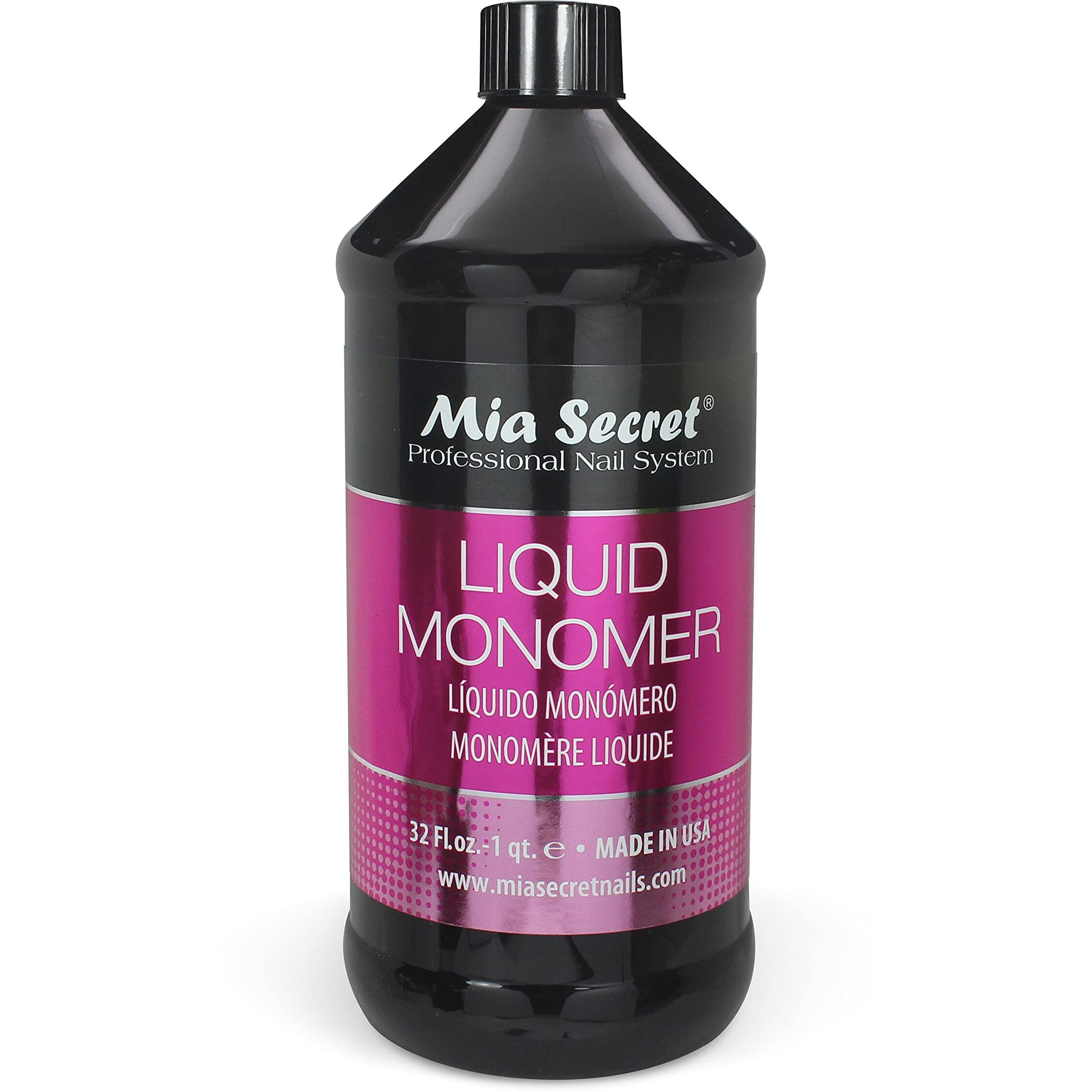 32 Oz Mia Secret Liquid Monomer - Professional Acrylic Nail Liquid For Acrylic Powder - Ema Monomer Acrylic Nail Liquid