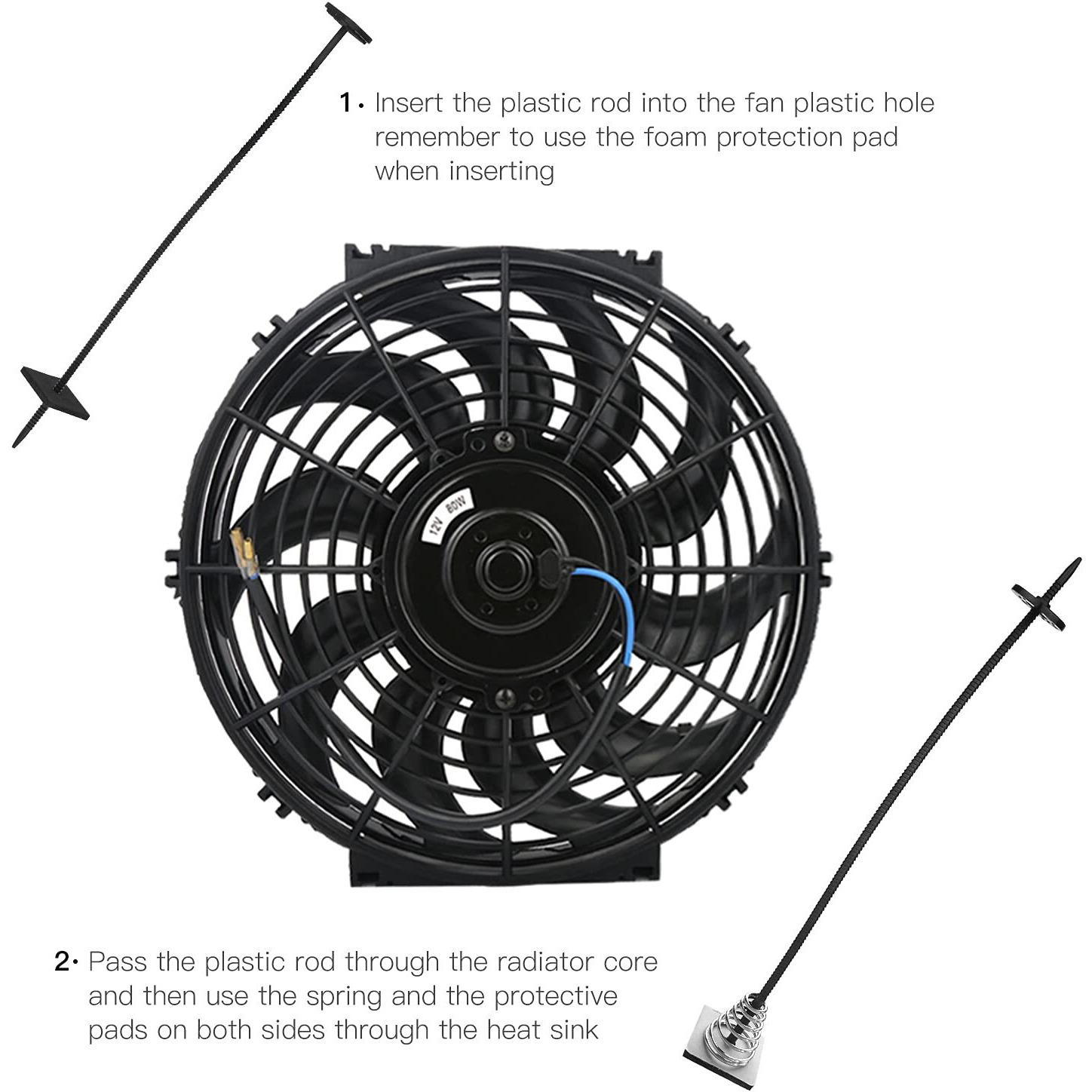 Fan Mounting Kit  Mellbree 2-Pack Electric Radiator Fan Mounting Kit Compatible For Electric Cooling Fan And Transmission Cooler