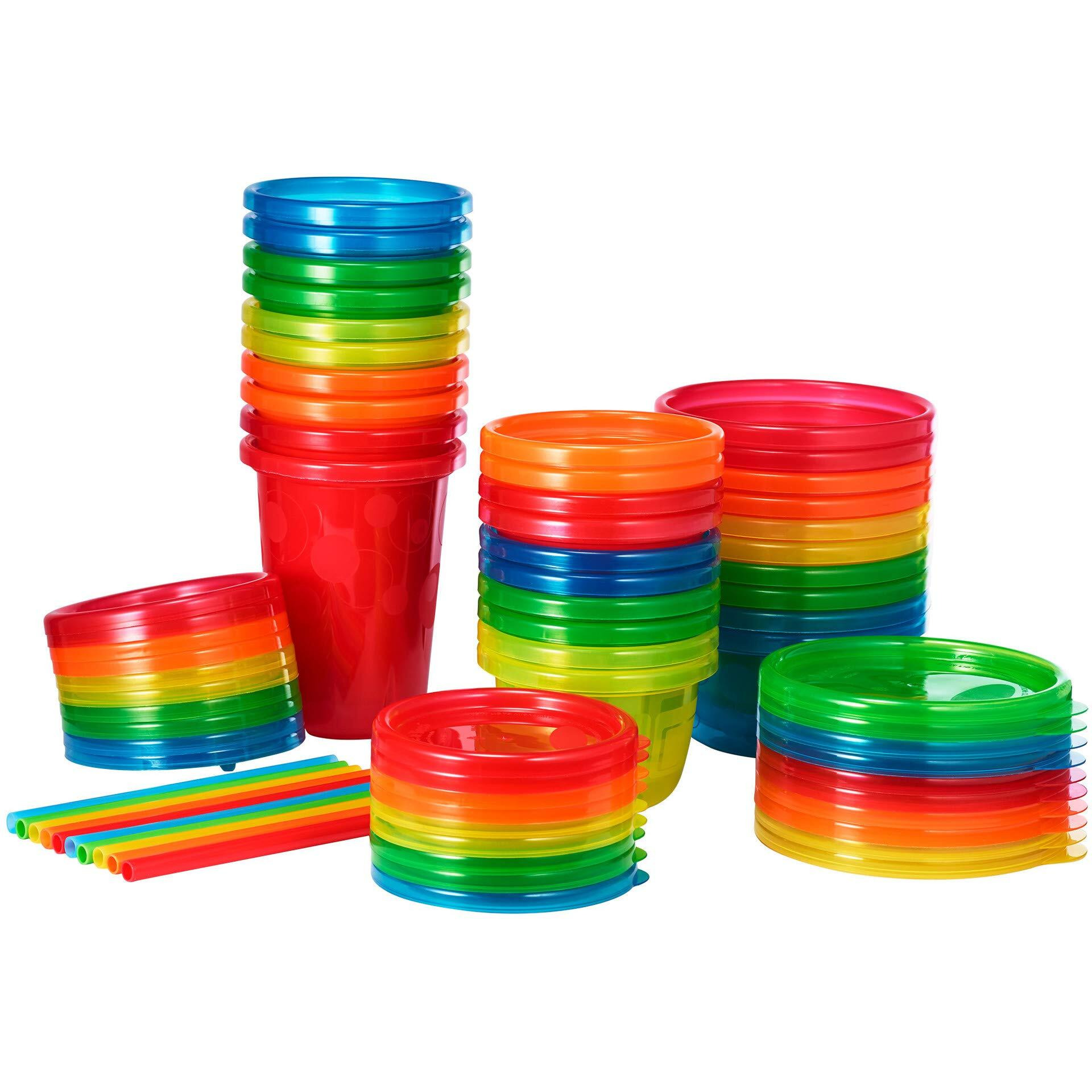 The First Years Straw Take  Toss Party Pack  Rainbow  30-Pieces