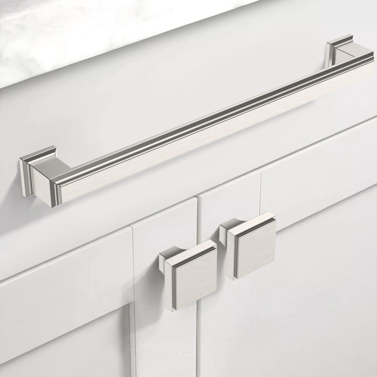 Asidrama 10 Pack 7.5 Inch(192Mm) Brushed Satin Nickel Kitchen Cabinet Handles Cabinet Pulls Kitchen Cabinet Hardware For Cupboard Drawer Pulls