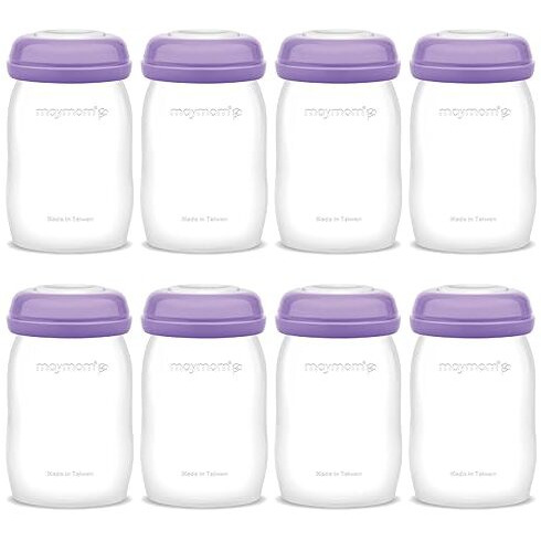 Maymom Storage Bottles Compatible With Lansinoh Pumps  Widemouth Version Replace Or Compatible With Laninoh Momma Bottles 8 Ct  5Oz
