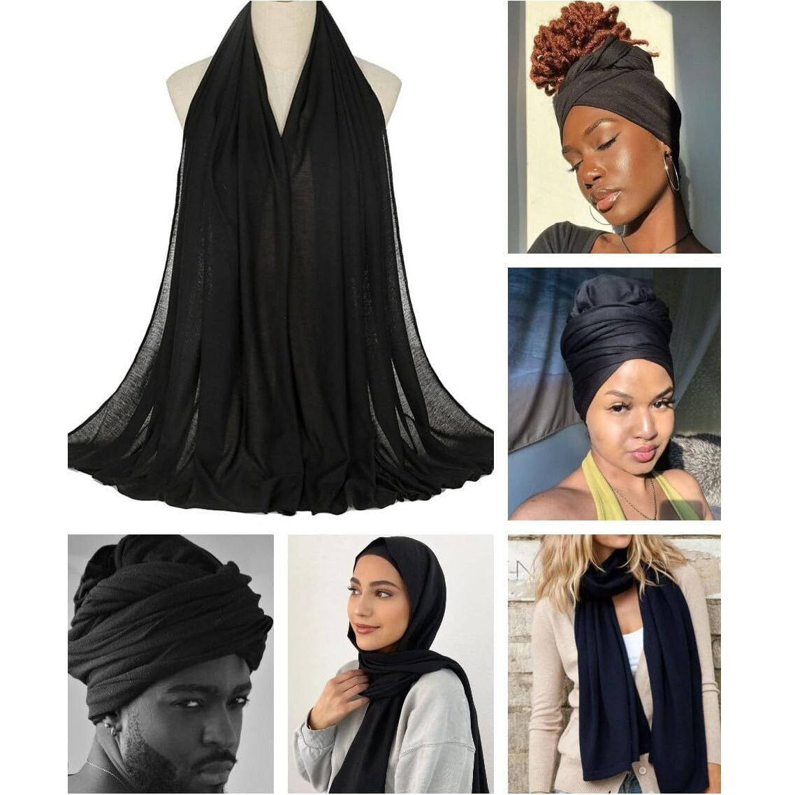 Harewom 4Pcs Turban Head Wraps For Black Women African Hair Wraps Stretchy Headwraps Head Scarf For Women With Natural Hair