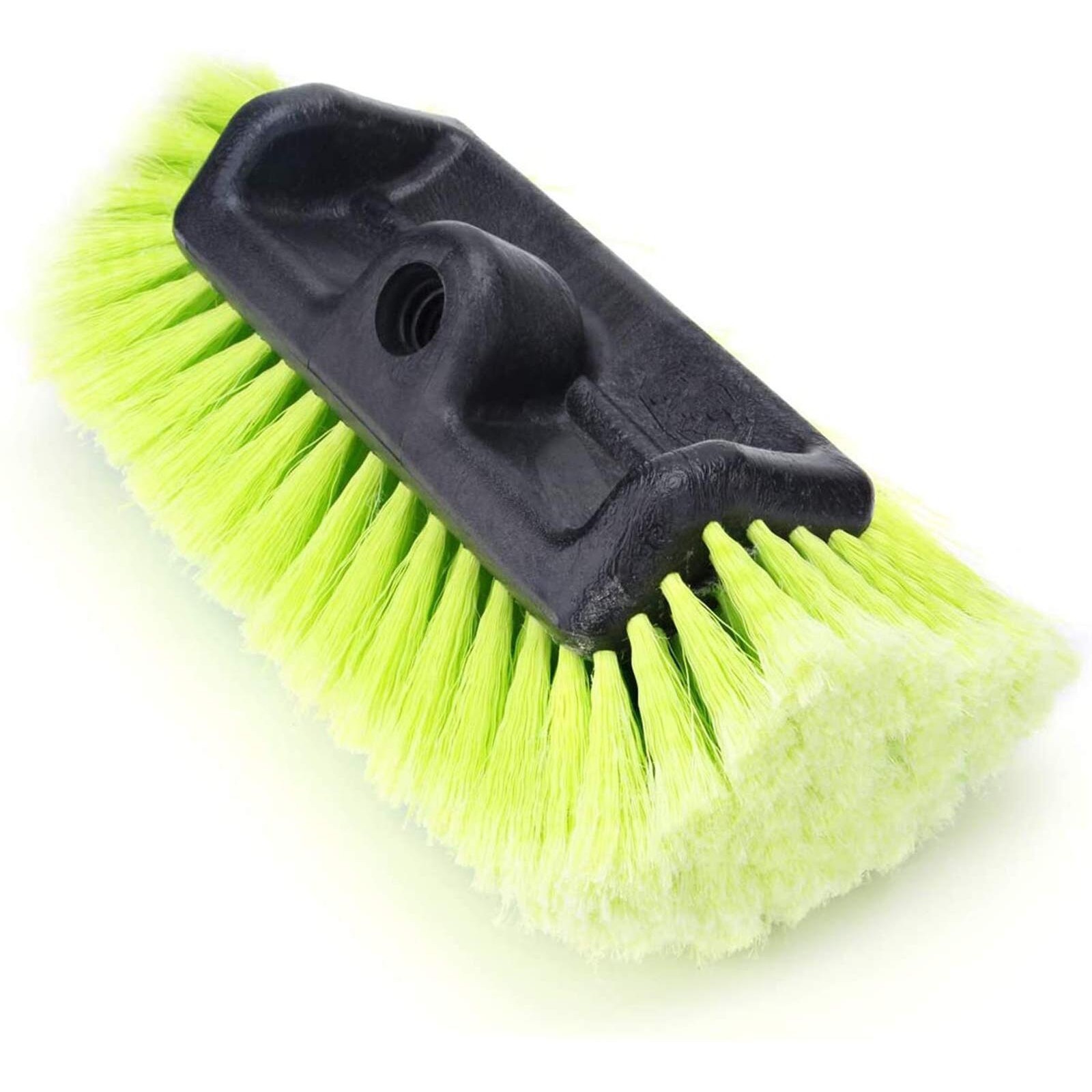 Forgrace Flow-Thru Heavy Duty Car Wash Brush Head With Soft Bristle Tri-Level Dip Auto Wash Brush Car Exterior Washing 12 Inch Green
