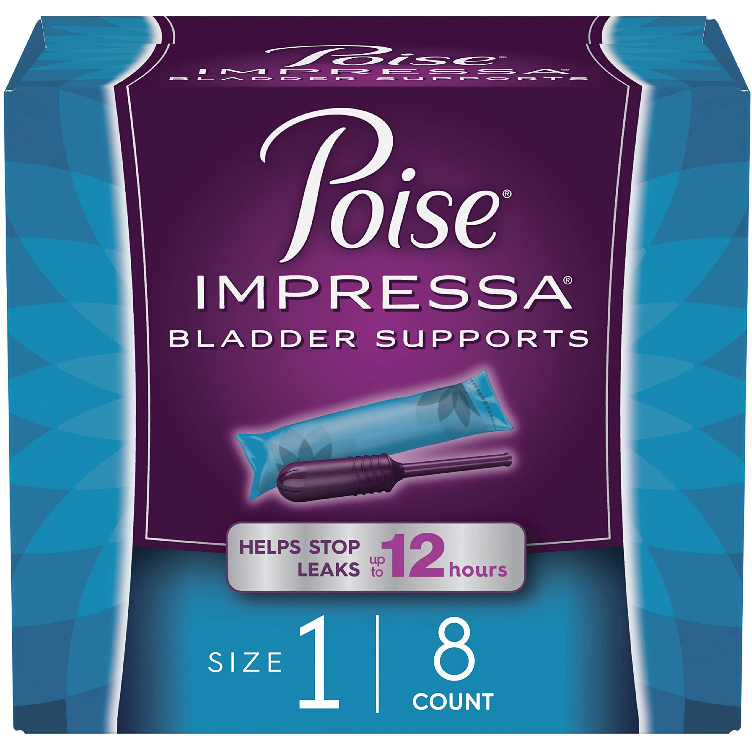 Poise Impressa Incontinence Bladder Support For Women  Bladder Control  Size 1  8 Count (Packaging May Vary)