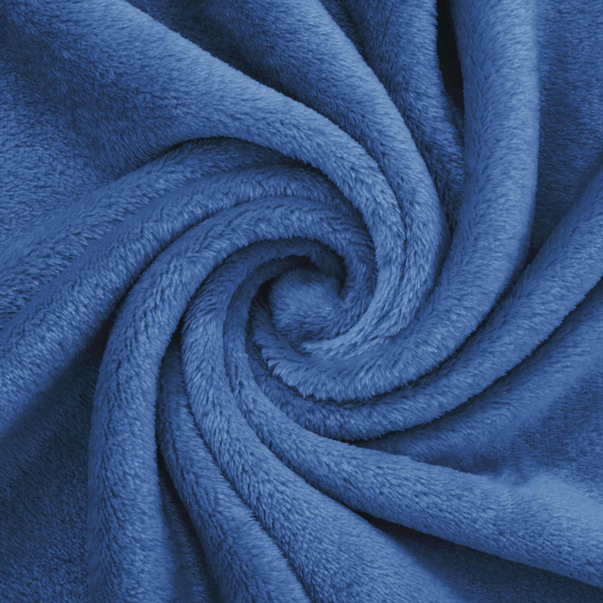 Pro Goleem Fleece Baby Blanket With Satin Trim  30X40 Inch  Navy Blue