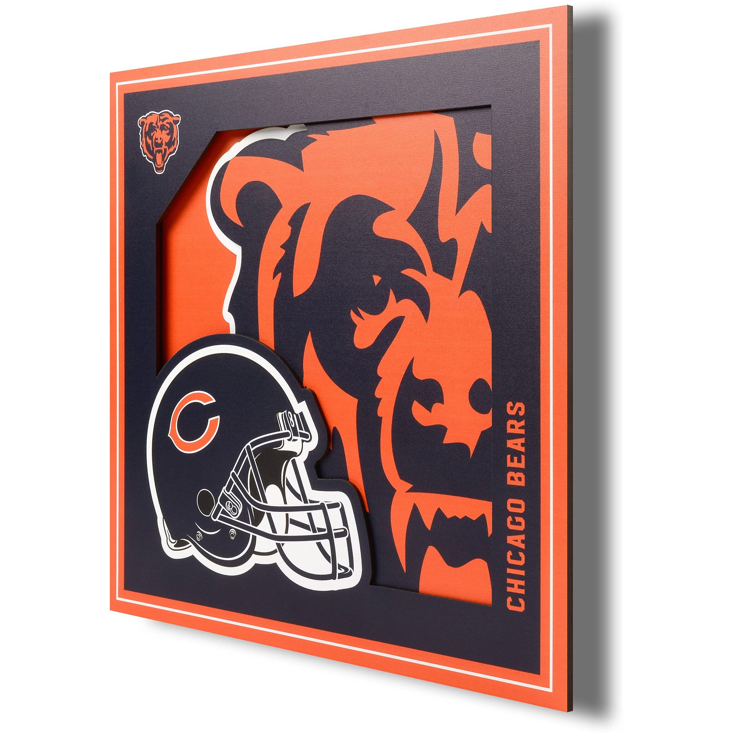 Youthefan Nfl Chicago Bears 3D Logo Series Wall Art - 12X12