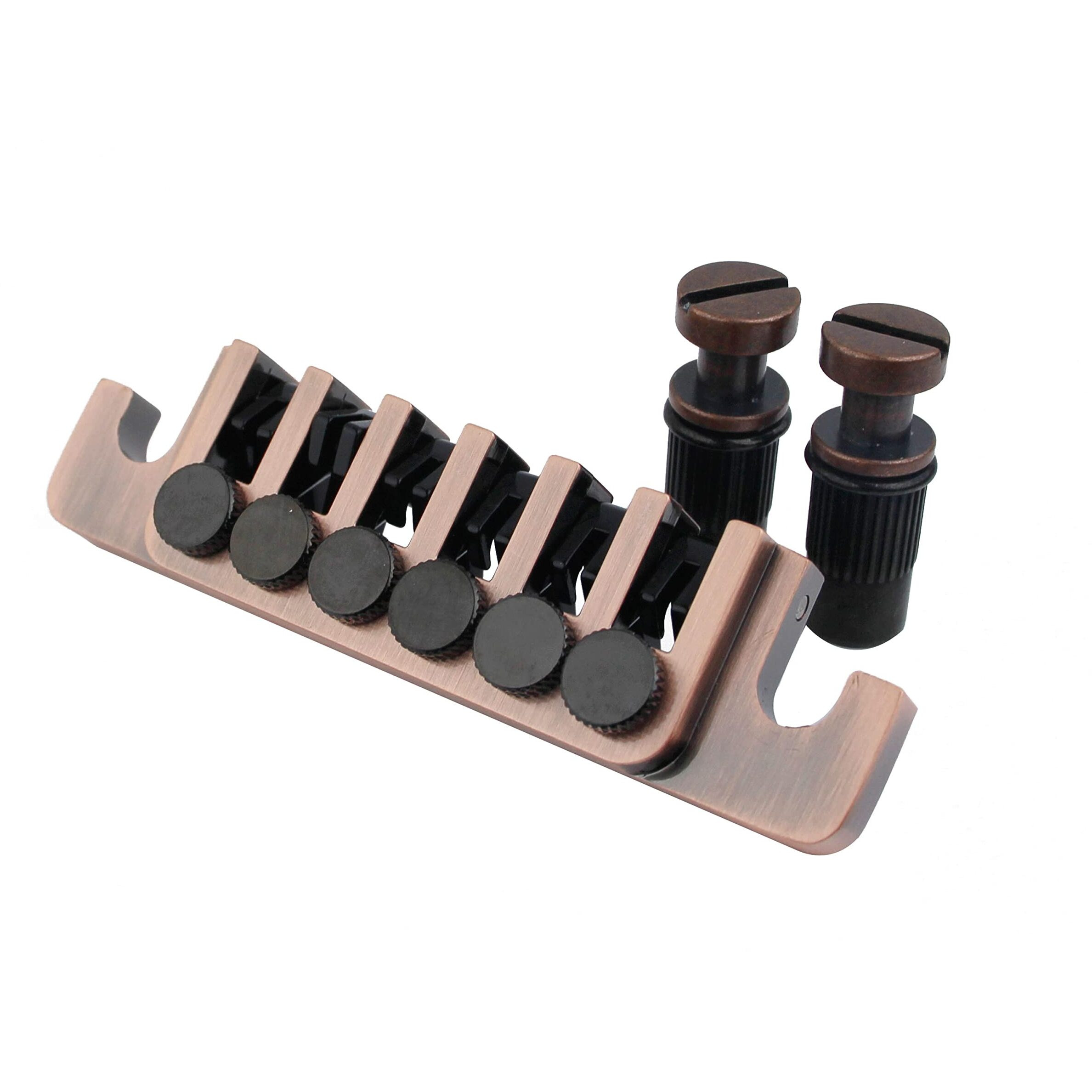 Guyker Guitar Bridge Tailpiece - Vintage Tp 6 70's Bridges With Studs And Inserts Replacement Compatible With Lp Les Paul 6 String Electric   Guitar (Bronze)