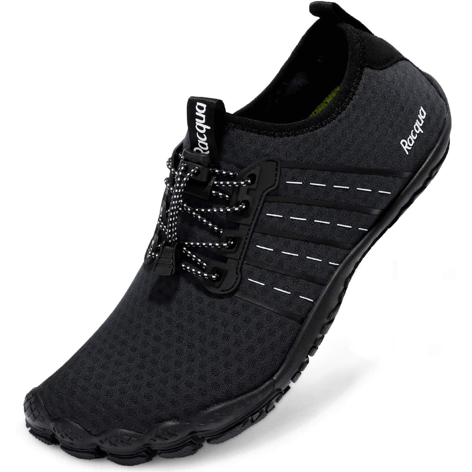 Racqua Pool Shoes Quick Dry Barefoot Water Aqua Sport Beach Swim Surf Hiking Diving Walking For Men Women Black 13 W/12 M