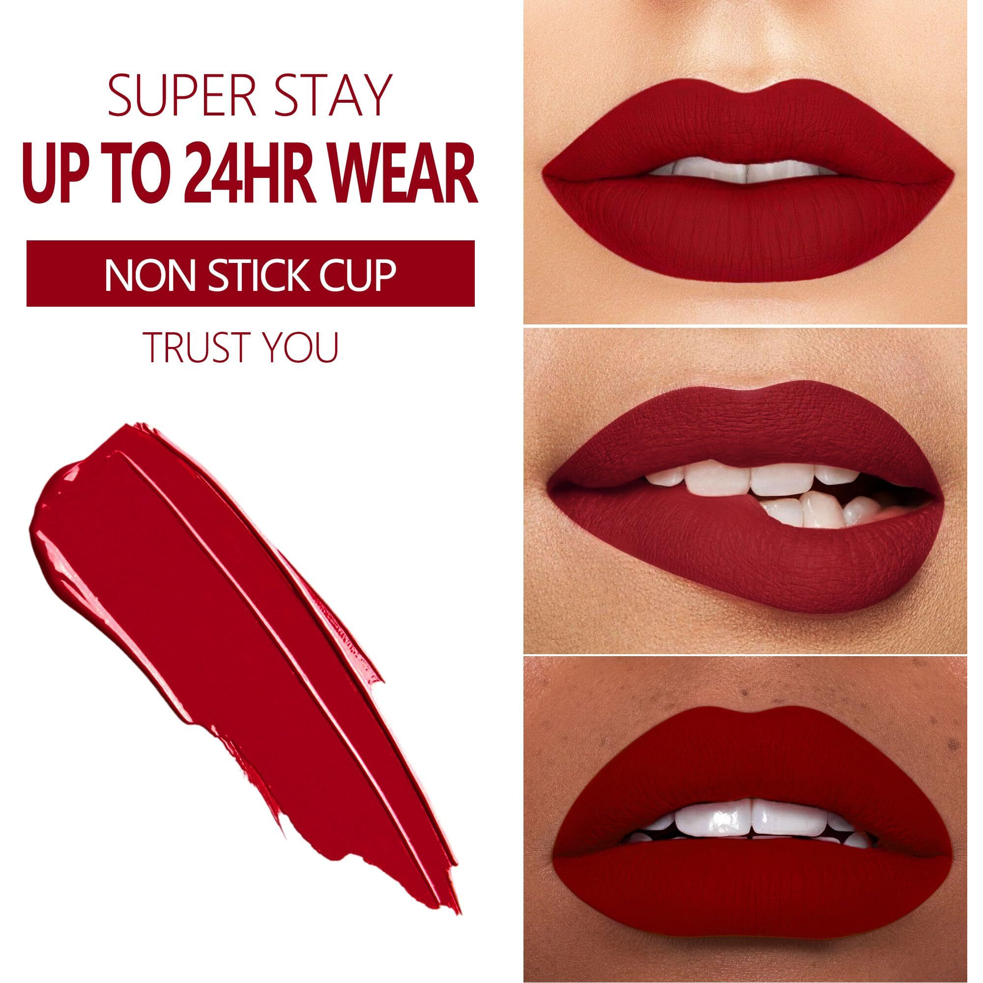 Maki Yika Red Lipstick For Women Color Stay Long Lasting Lipsticks  No Smudge Matte Liquid Lipstick Transferproof Cruelty-Free Lip Color |Trust You