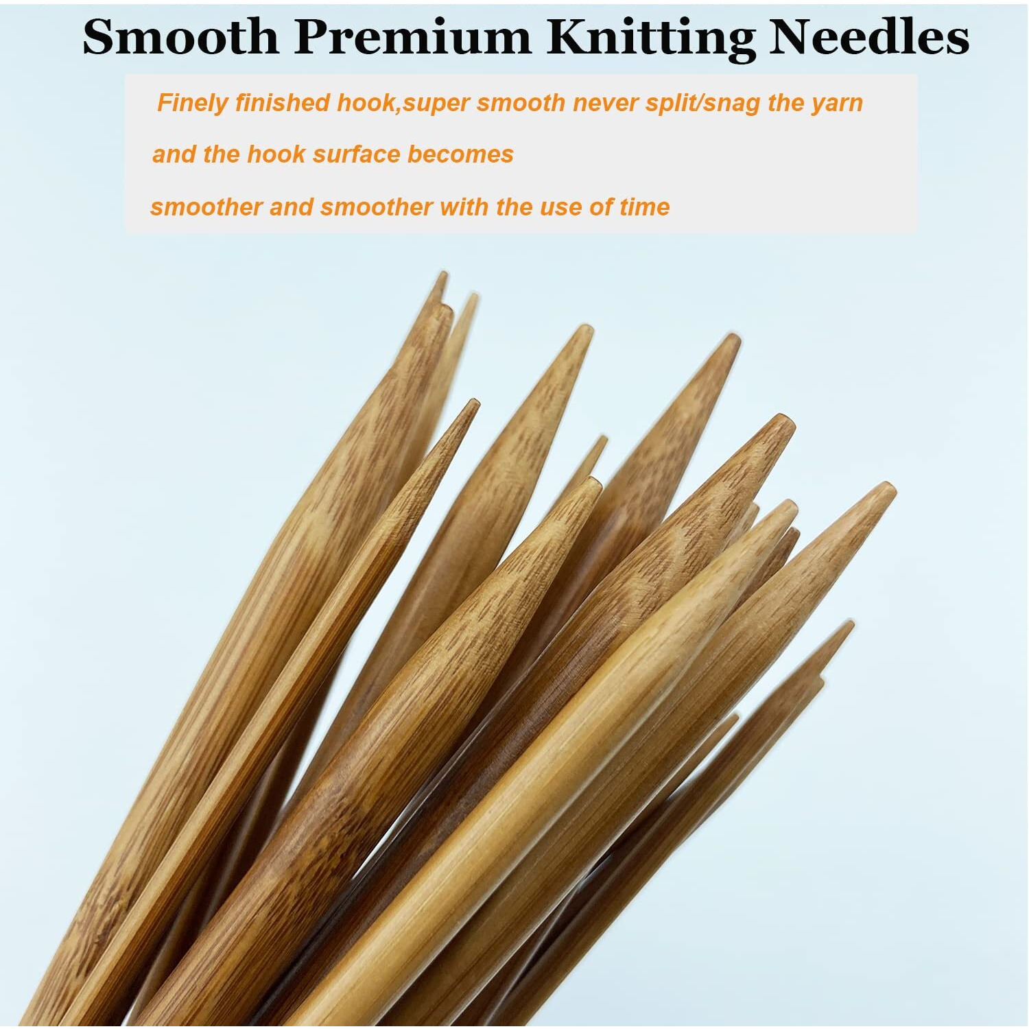 Mdoker Bamboo Knitting Needle Straight Single Pointed Sweater Knitting Needles 10-Inch Length For Handmade Diy Knitting Projects Size Us 6(4Mm)