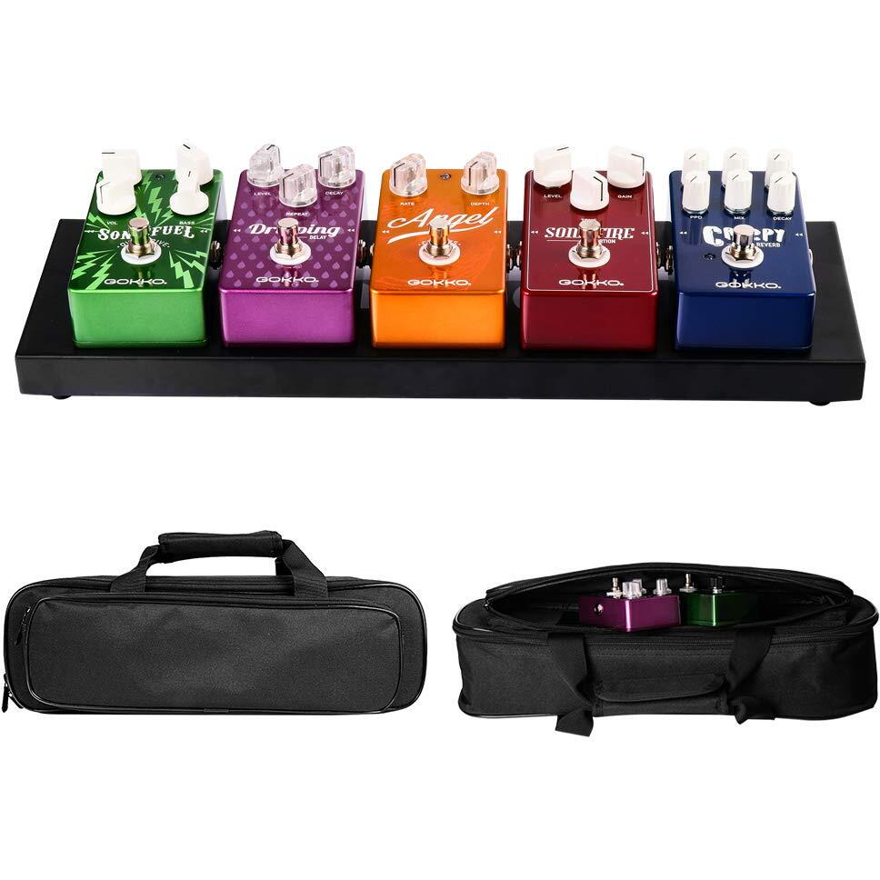 Gokko Small Guitar Pedal Board 15.7 X 4.9 Inches Pedalboard With Carrying Bag