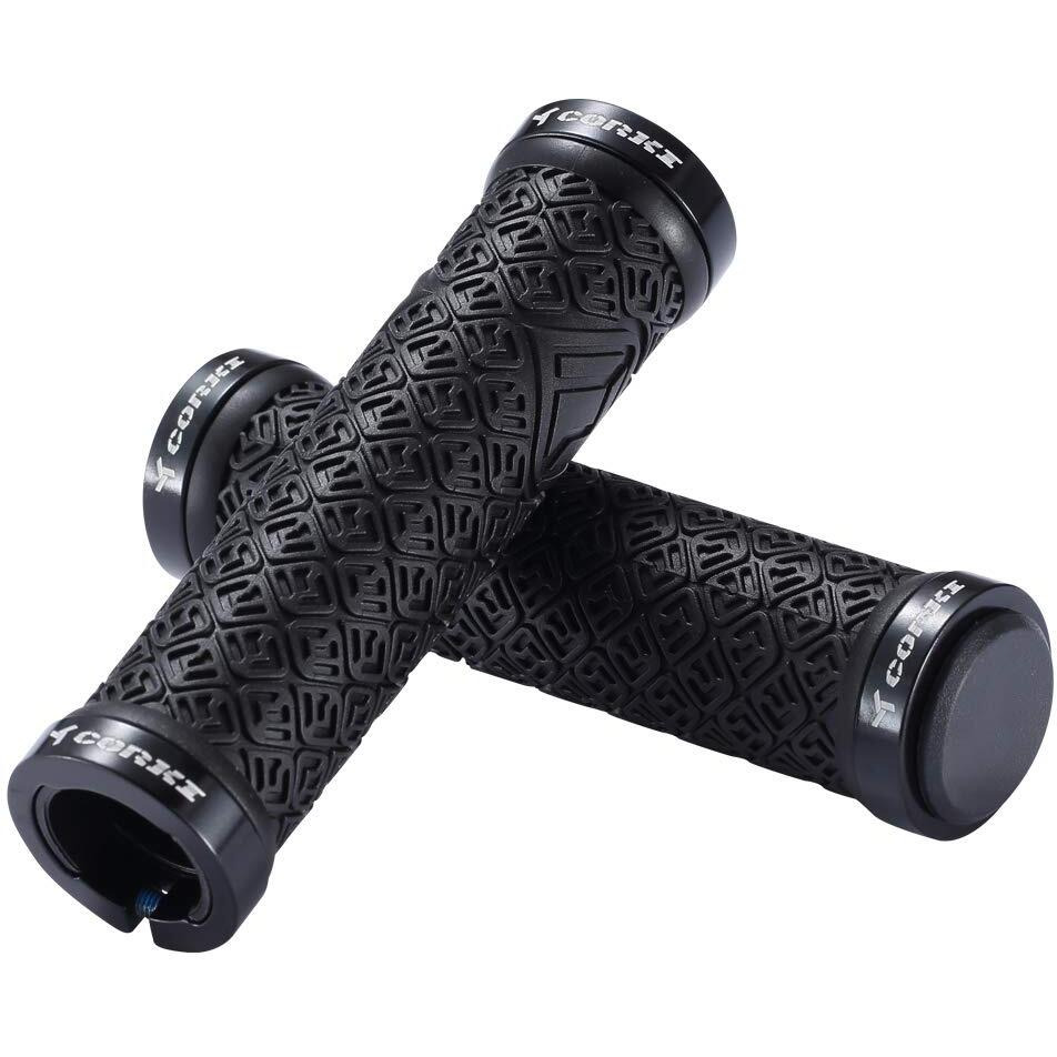 Corki Mountain Bike Grips Double Lock On Locking Bicycle Handlebar Grips For Mtb Downhill