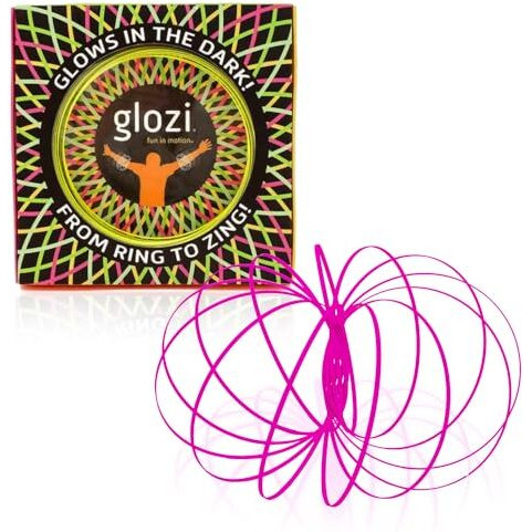 Mozi Glozi Geometric Magic Flow - Easy To Use 3D Spiral Toy  Glowing Spinning Bracelet For Children And Adults (Pink)