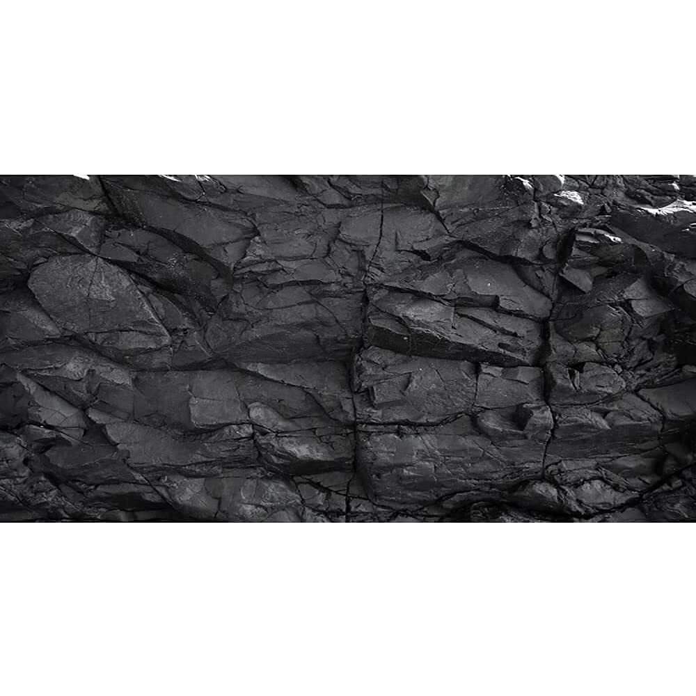Awert 72X24 Inches Stone Aquarium Background Black Rock Fish Tank Background Rocky Terrarium Background Vinyl