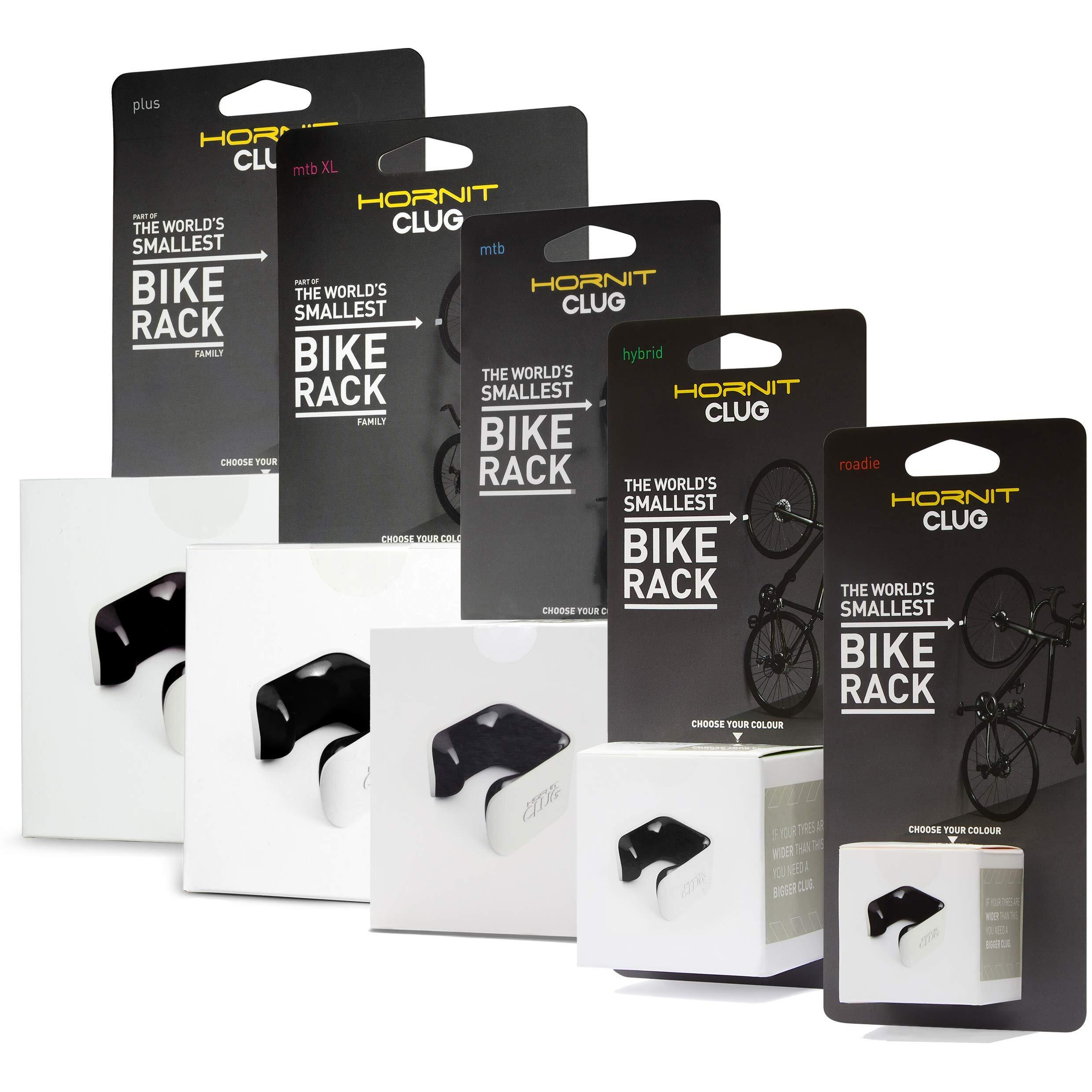 Hornit Clug Bike Clip Storage Rack  Mount System - Worldas Smallest Bike Rack For Indooroutdoor Bike Storage - Wont Damage Rims  Tires - Mtb Fits Tires 175 - 225 44-57Mm - Whiteorange