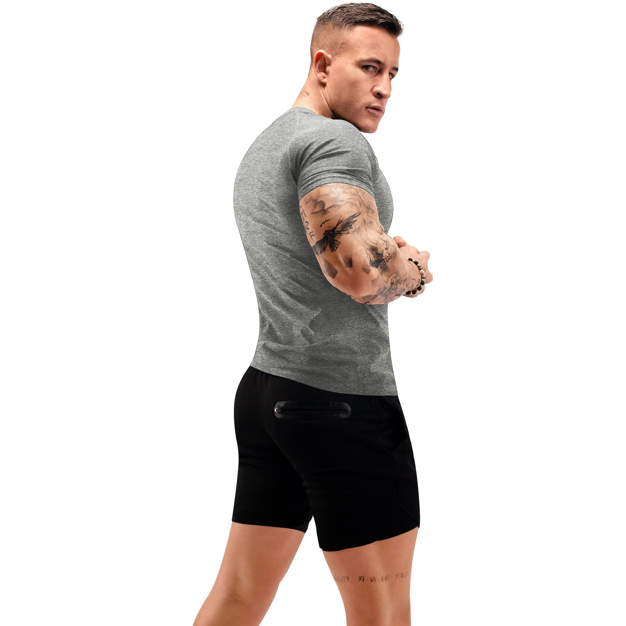 Fuxert Sauna Shirt For Men Sweat Sauna Suit For Gym Exercise Compression Shirt Workout Shapewear (Gy Xxl)