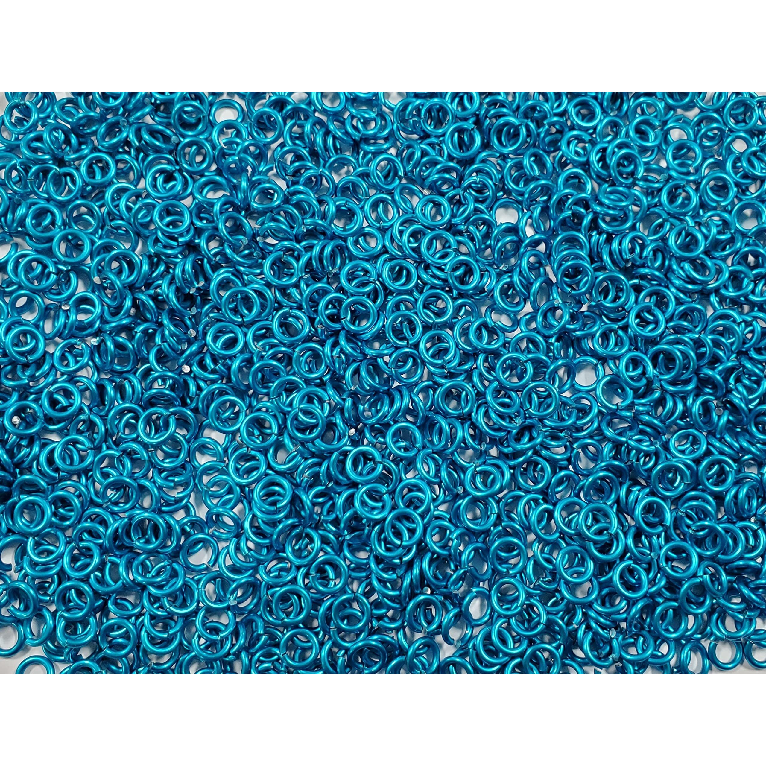 Chainmail Joe 1/2 Pound Turquoise Anodized Aluminum Jump Rings 16G 3/16"" Id (2300+ Rings)