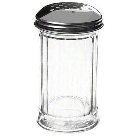 American Metalcraft  Inc. American Metalcraft Gla312 Glass 12 Oz Cheese Shaker With Stainless Steel Lid