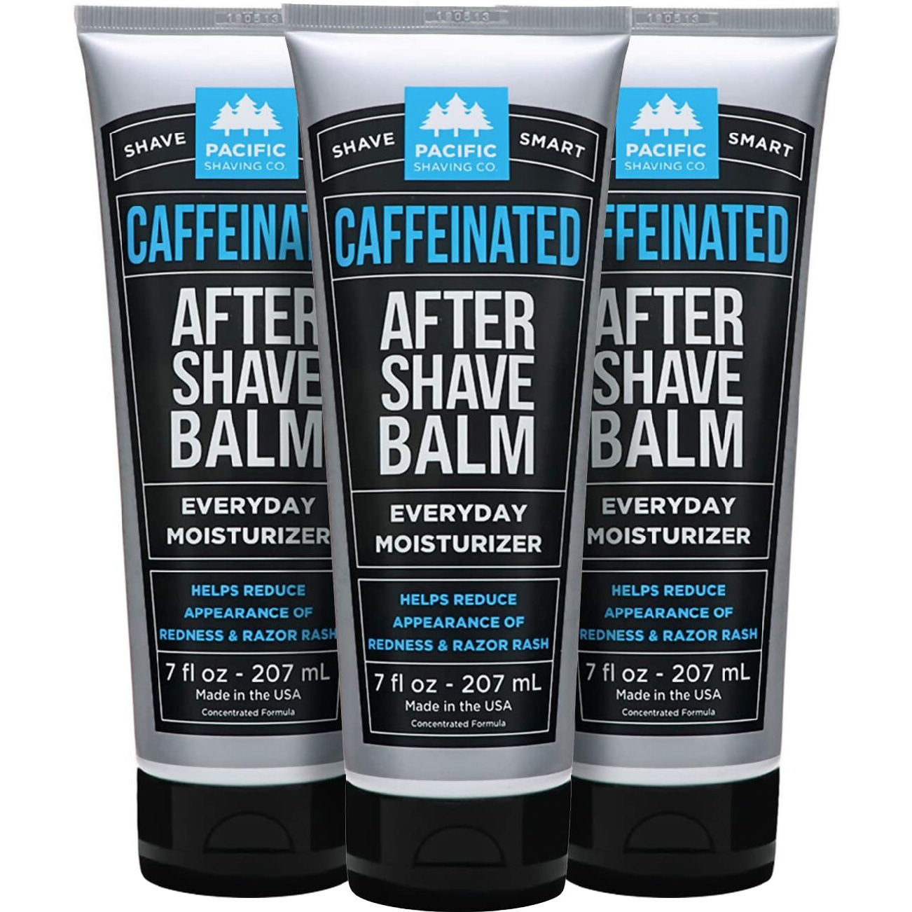 Pacific Shaving Company Caffeinated Aftershave  Men's Grooming Product - Antioxidant Daily Face Lotion + After Shave - Soothing Aloe & Spearmint Post Shave Balm For Sensitive Skin (7 Fl Oz  3 Pack)